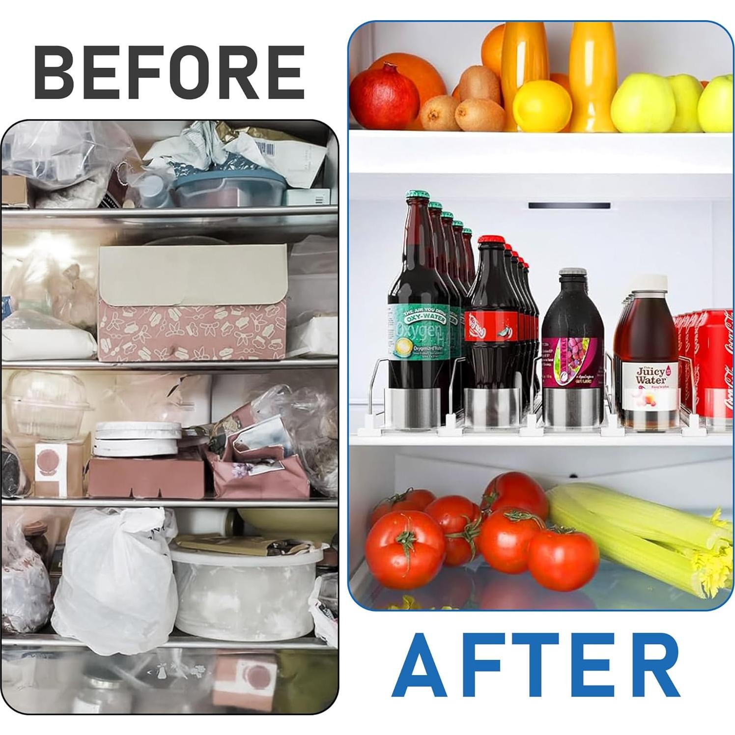 Organizador de Bebidas VOCAON para Nevera 3 Filas Ajustable