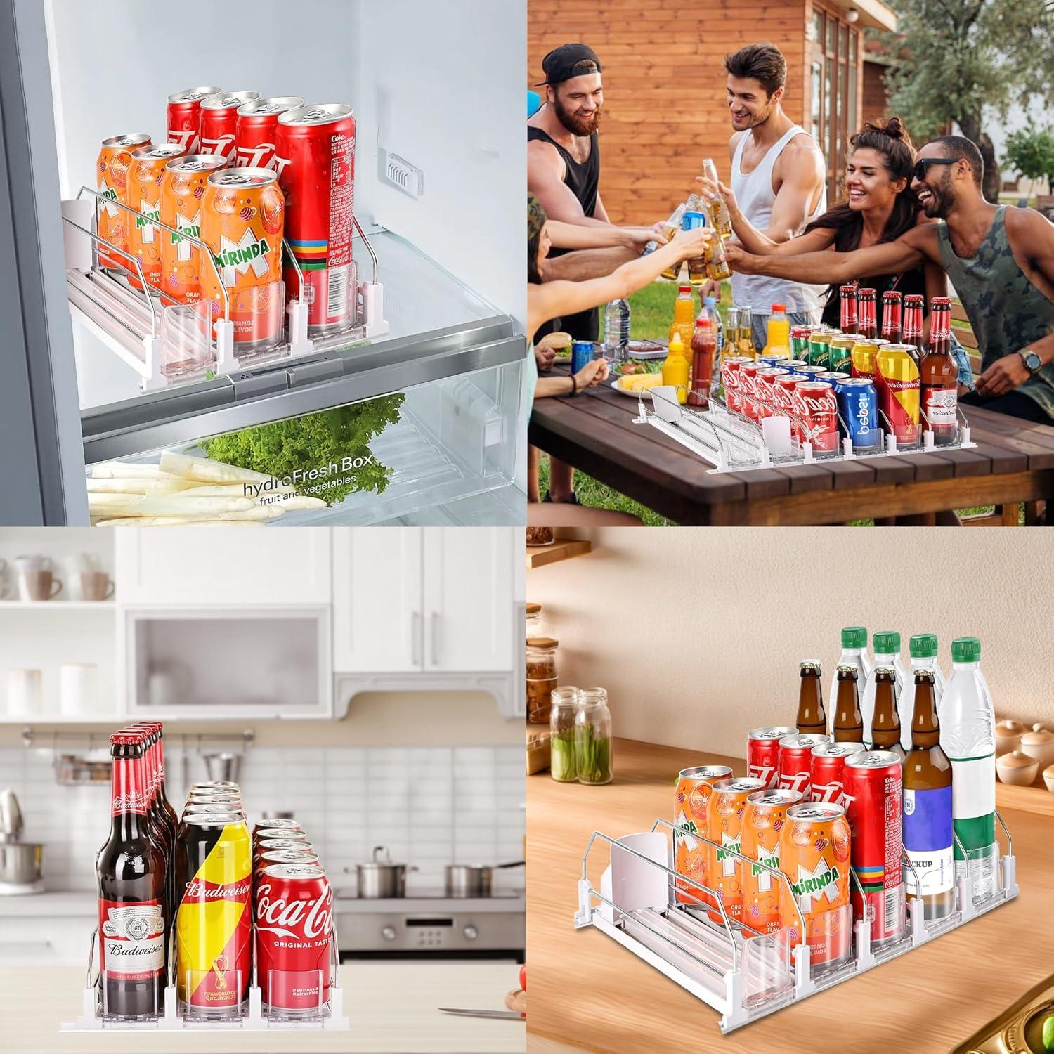 Organizador de Bebidas VOCAON para Nevera 3 Filas Ajustable