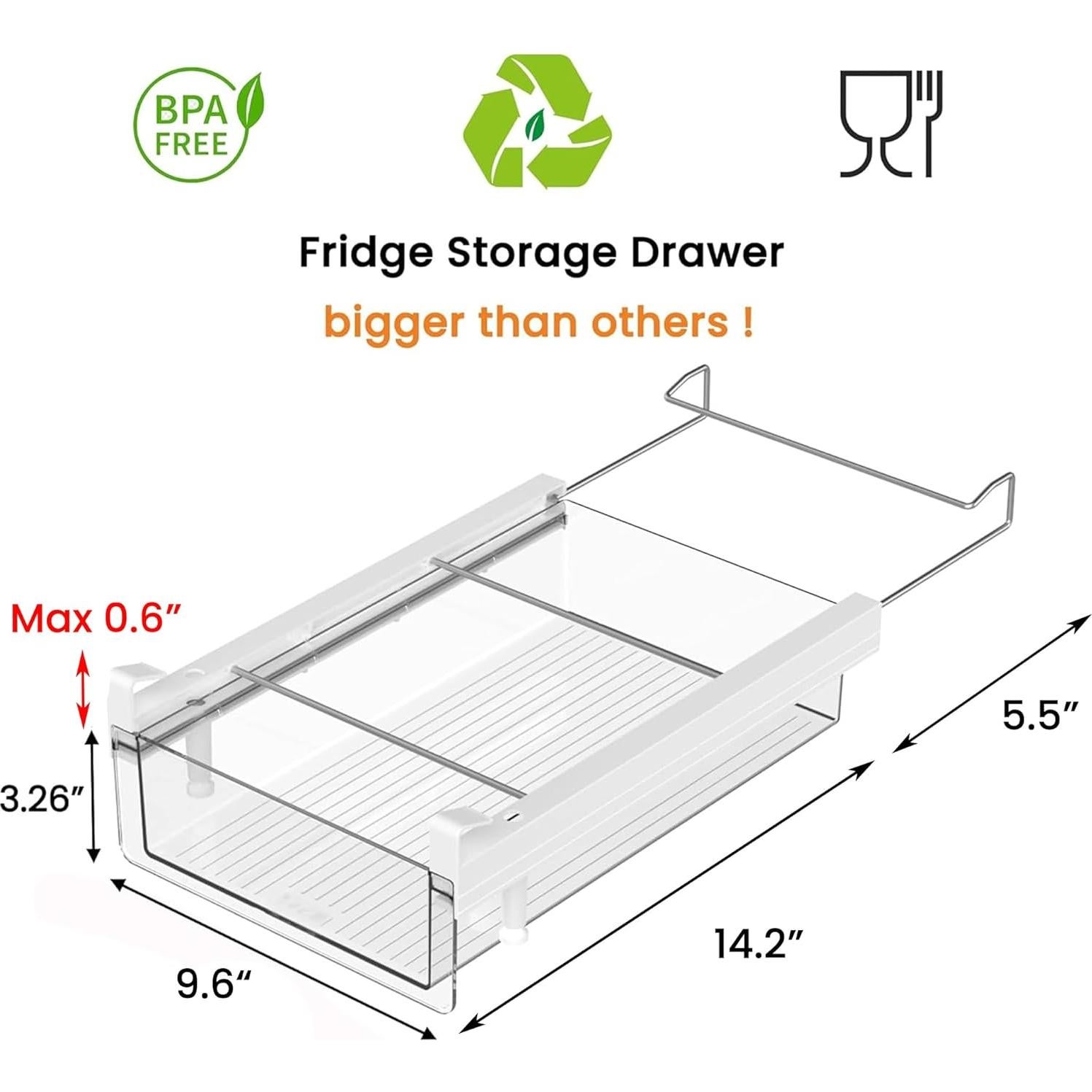 Cajón Organizador para Refrigerador Vacane 35,56x24,38 cm