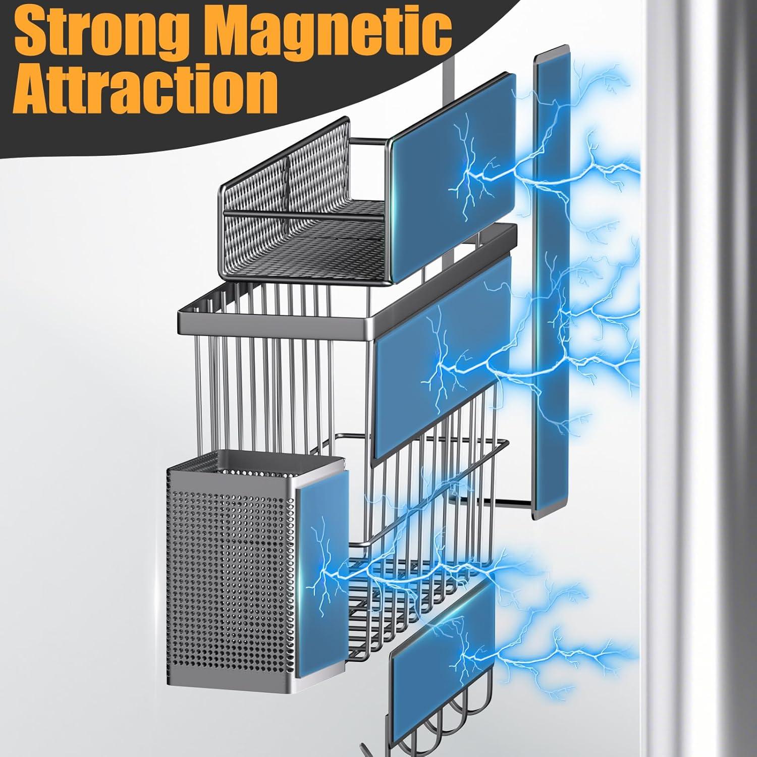 Estante Magnético de Cocina DTUQYX 7 Piezas Gris