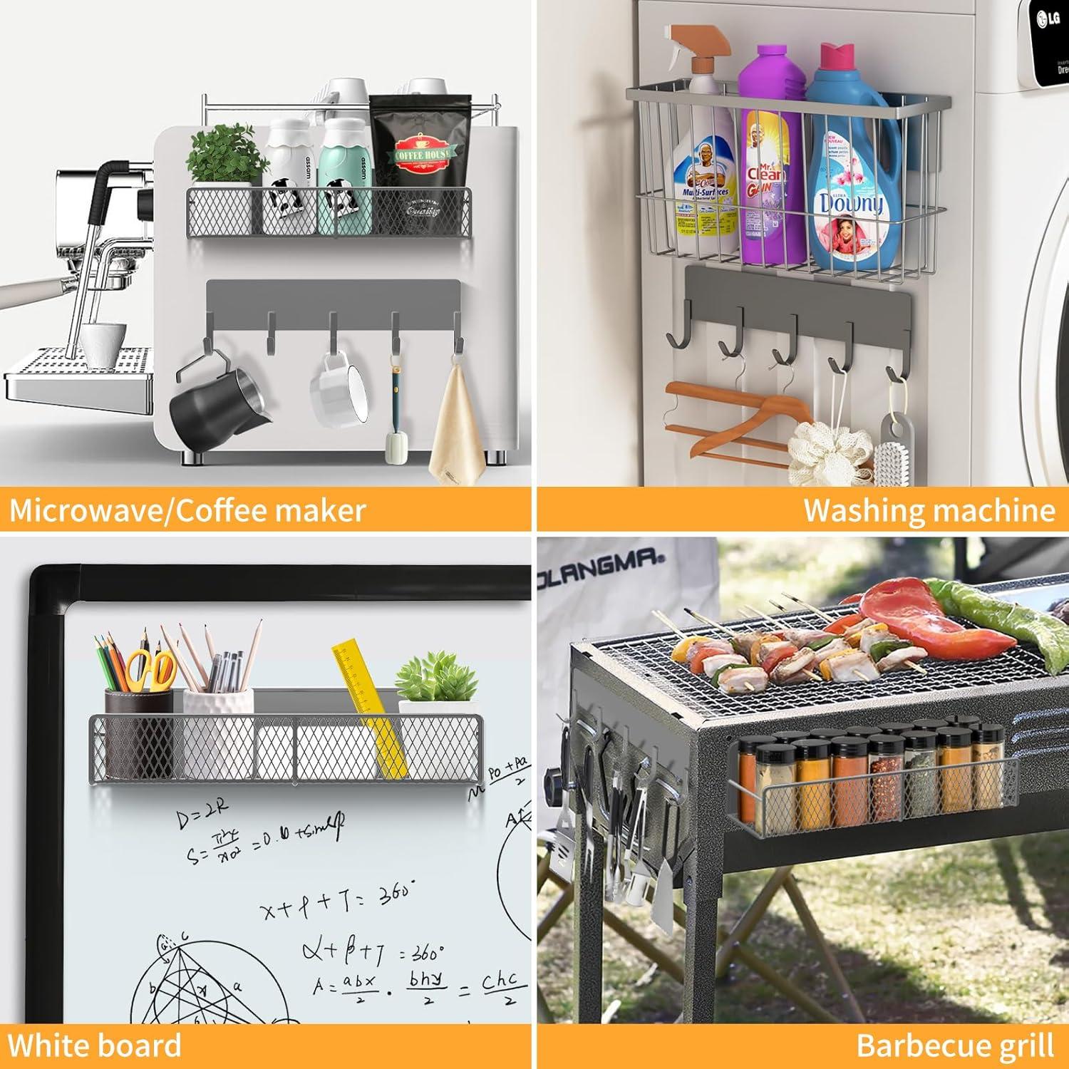 Estante Magnético de Cocina DTUQYX 7 Piezas Gris