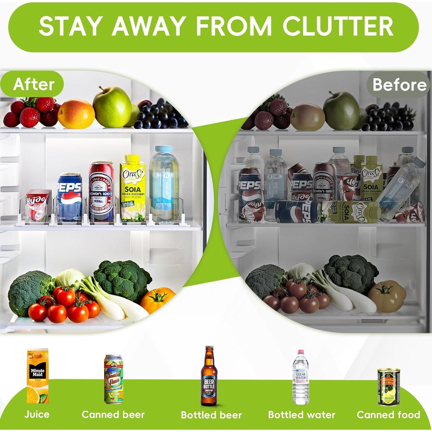 Dispensador de Latas de Soda Feverdes 6 Filas Blanco Ajustable