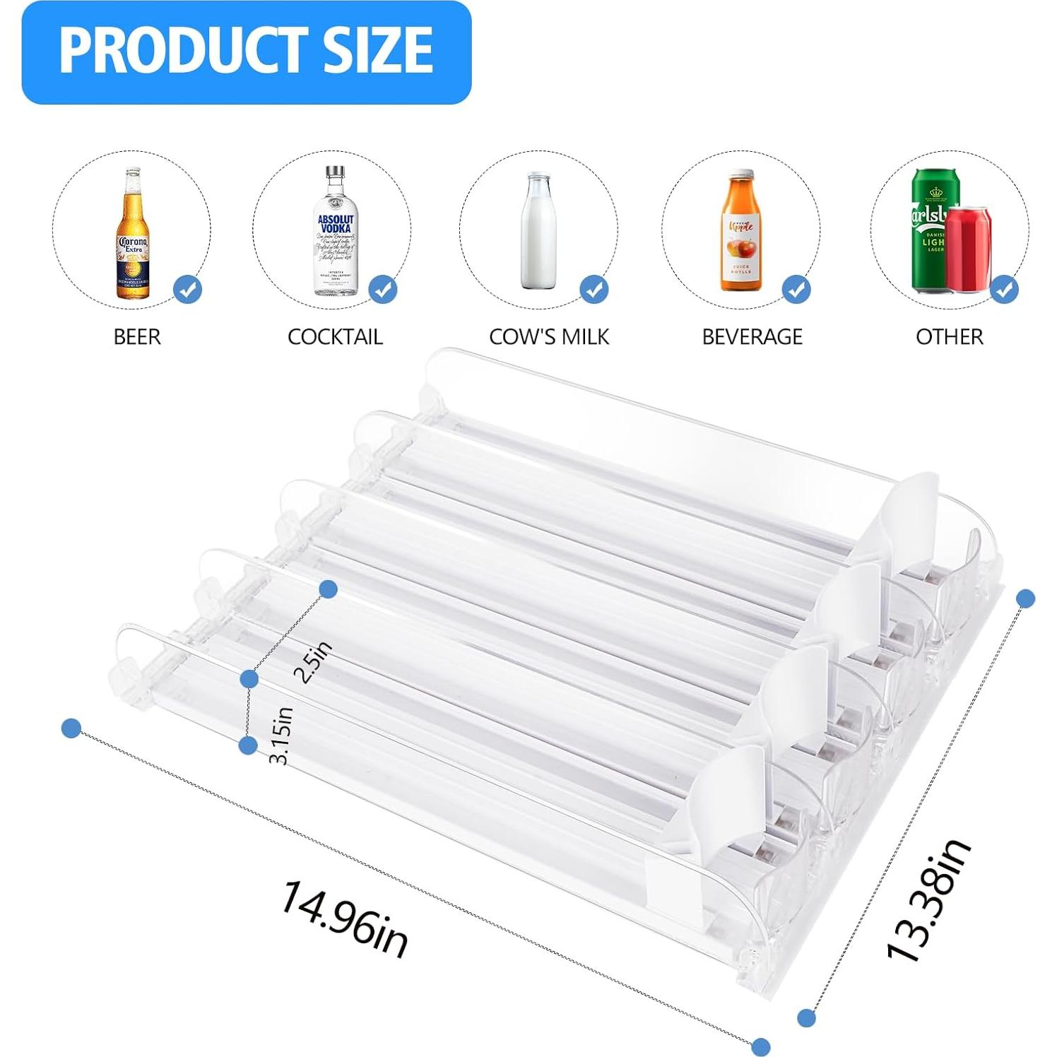 Organizador de Bebidas SOLY para Nevera 4 Filas 1,17 kg