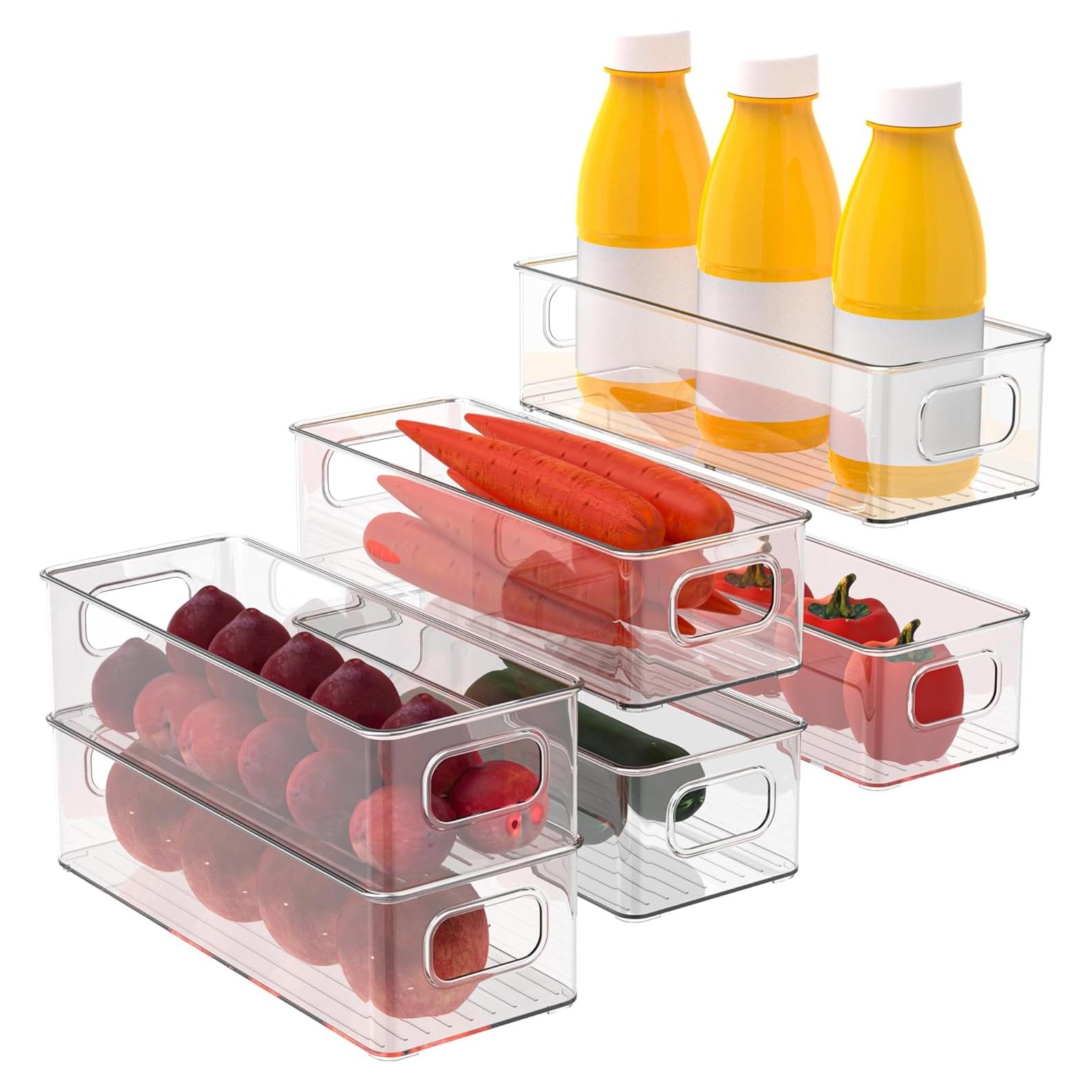 Juego de 6 Contenedores Organizadores de Plástico Transparente