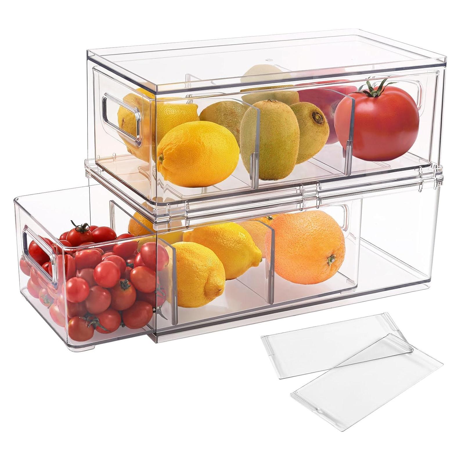 Organizadores de Refrigerador Shopwithgreen 2 Medianos 3.7L