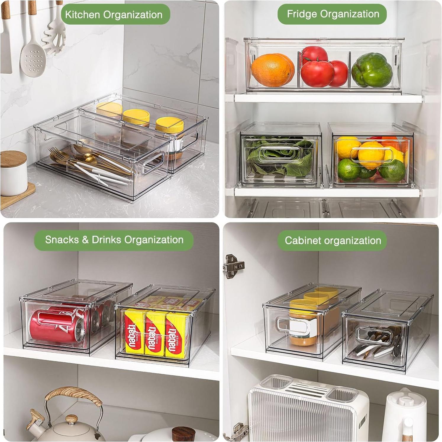Organizadores de Refrigerador Shopwithgreen 2 Medianos 3.7L