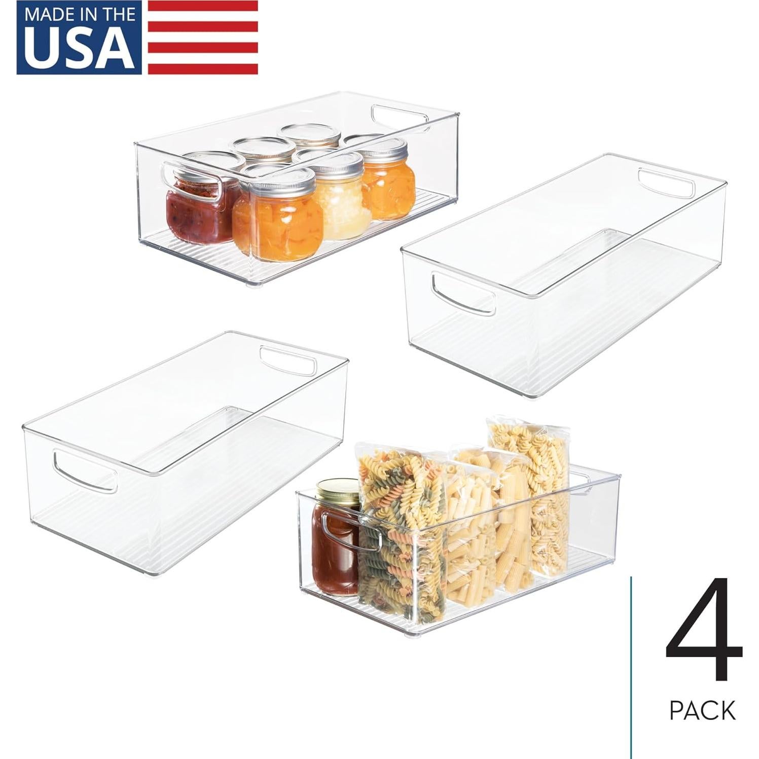 Set de 4 Bins de Almacenamiento Apilables iDesign 40x20 cm