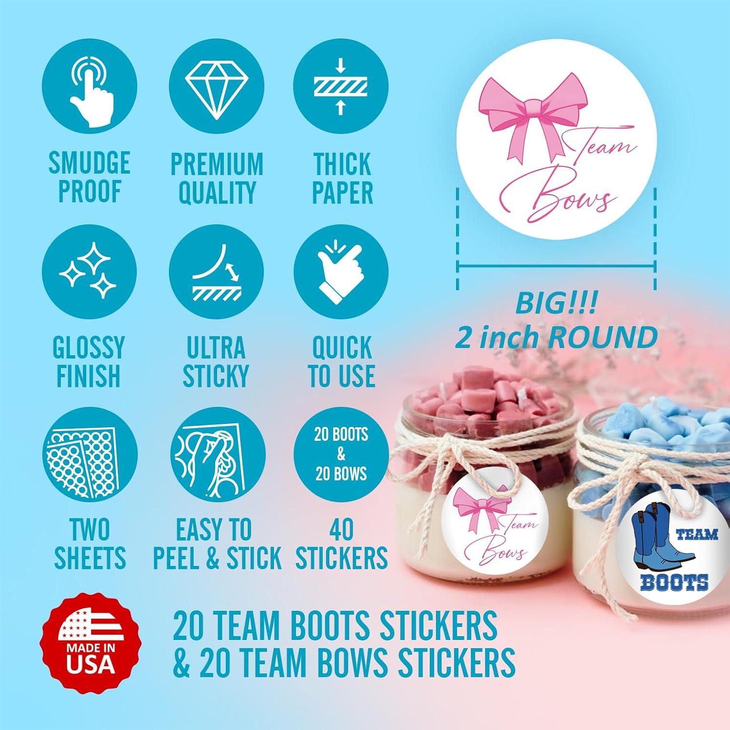 Calcomanías de Revelación de Género RokAPary 40 Pzas 5 cm