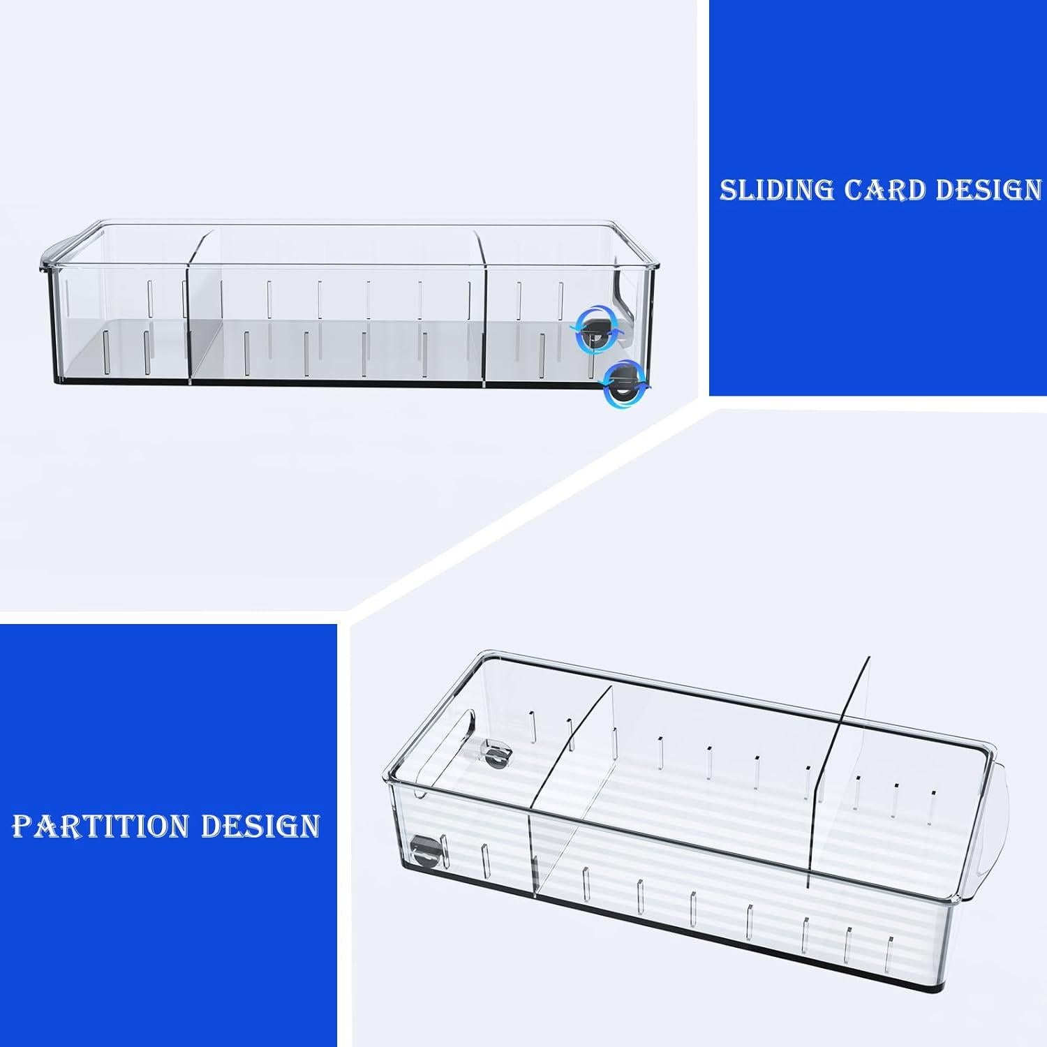 Organizador de Nevera con Ruedas JoyHuaTrade 2 Piezas 38x16.5 cm