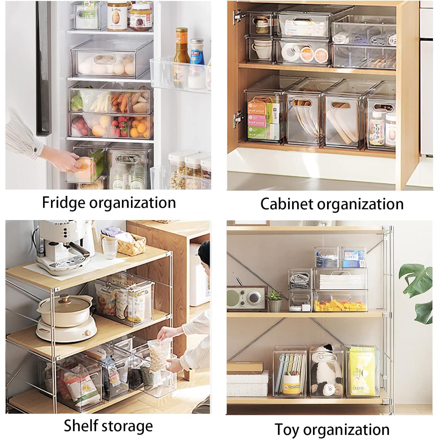 Eanpet 4 Contenedores Organizadores Apilables para Refrigerador