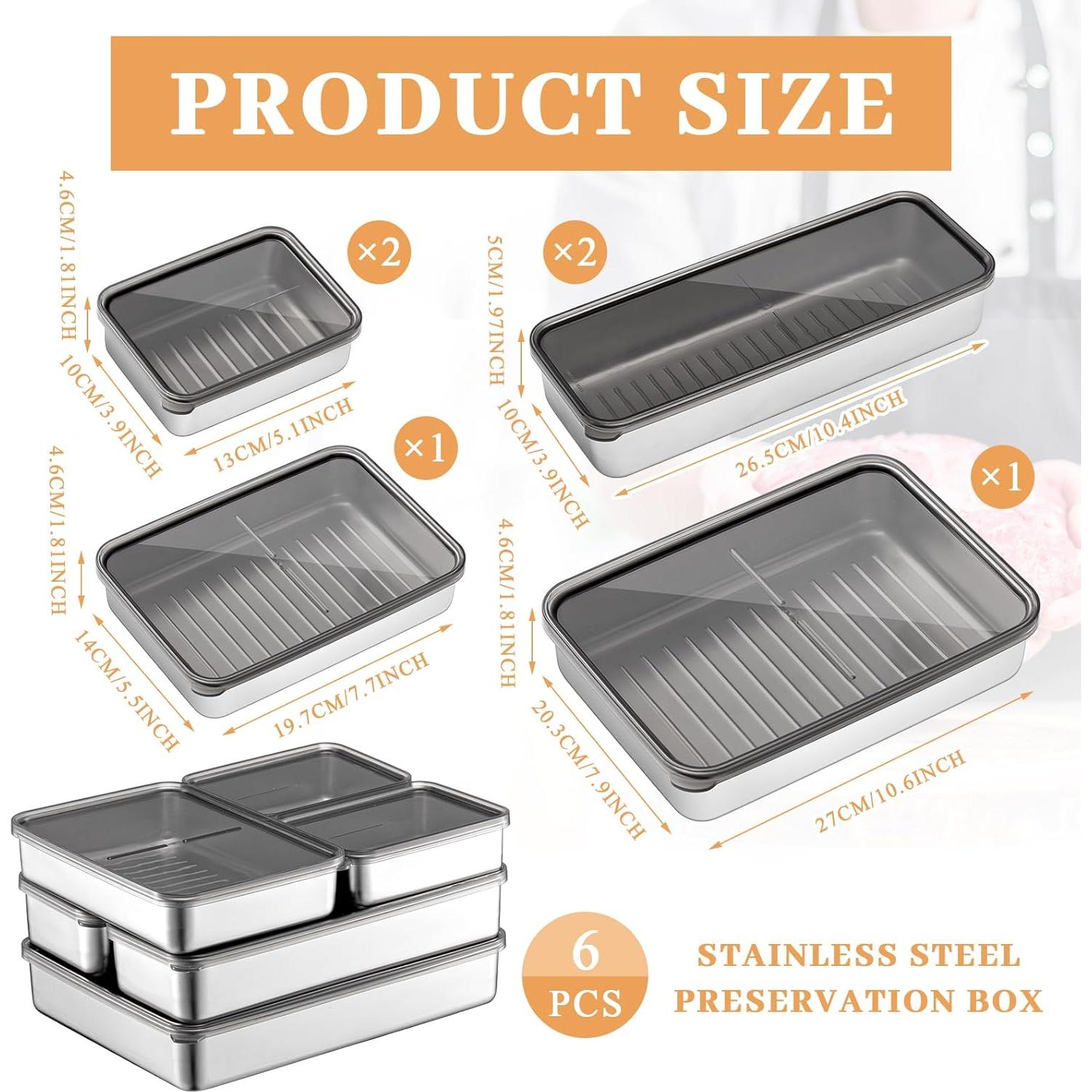 Contenedor Hermético de Acero Inoxidable Hushee 6 Piezas