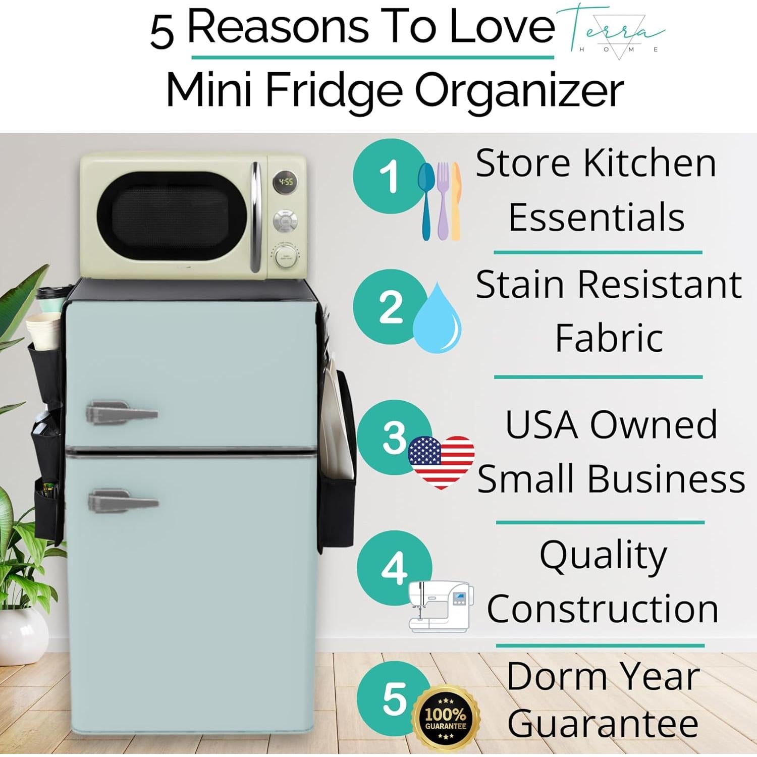 Organizador para Mini Nevera TERRA HOME Negro 40x22 cm