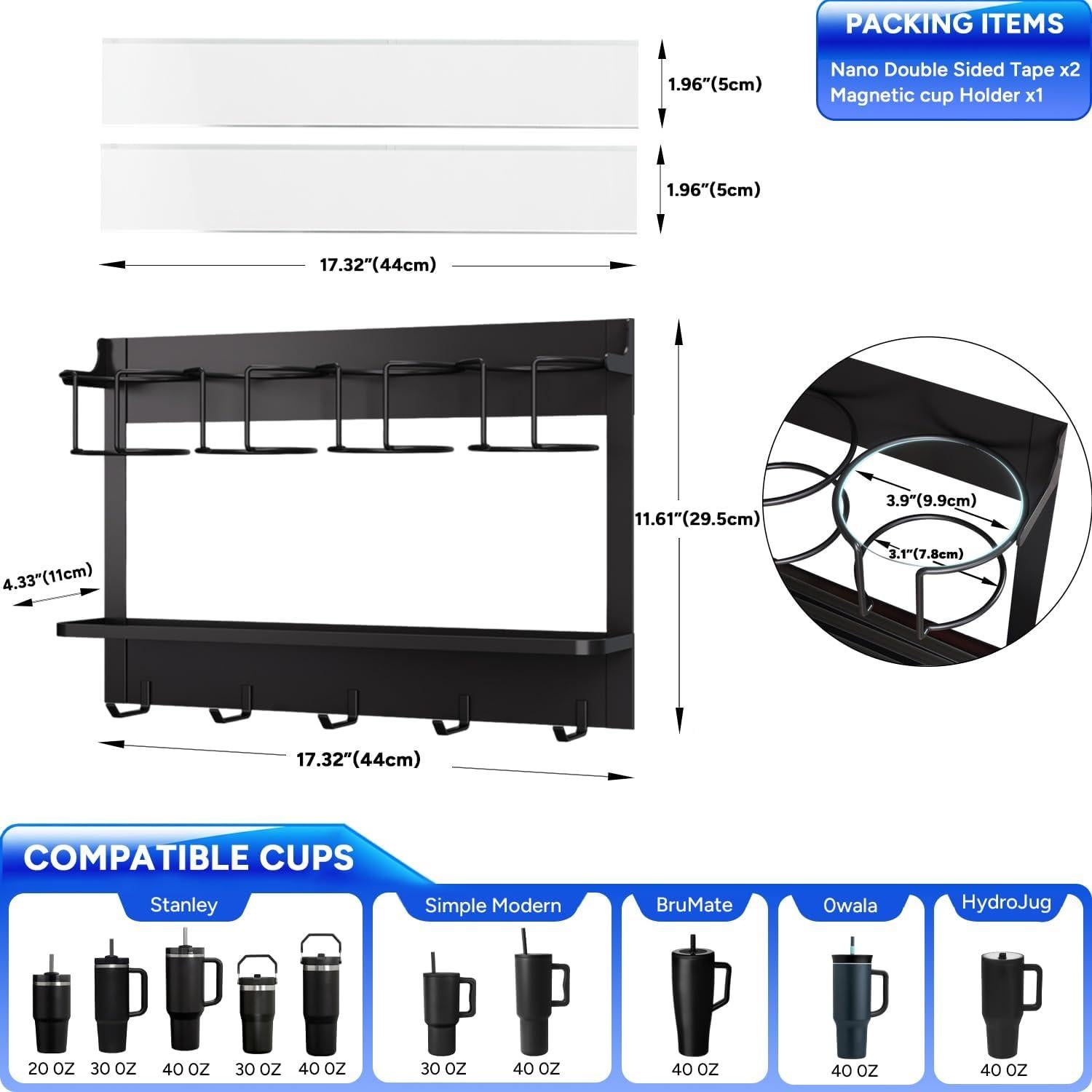 Organizador de Botellas Stanley Cup 20/30/40 oz Negro