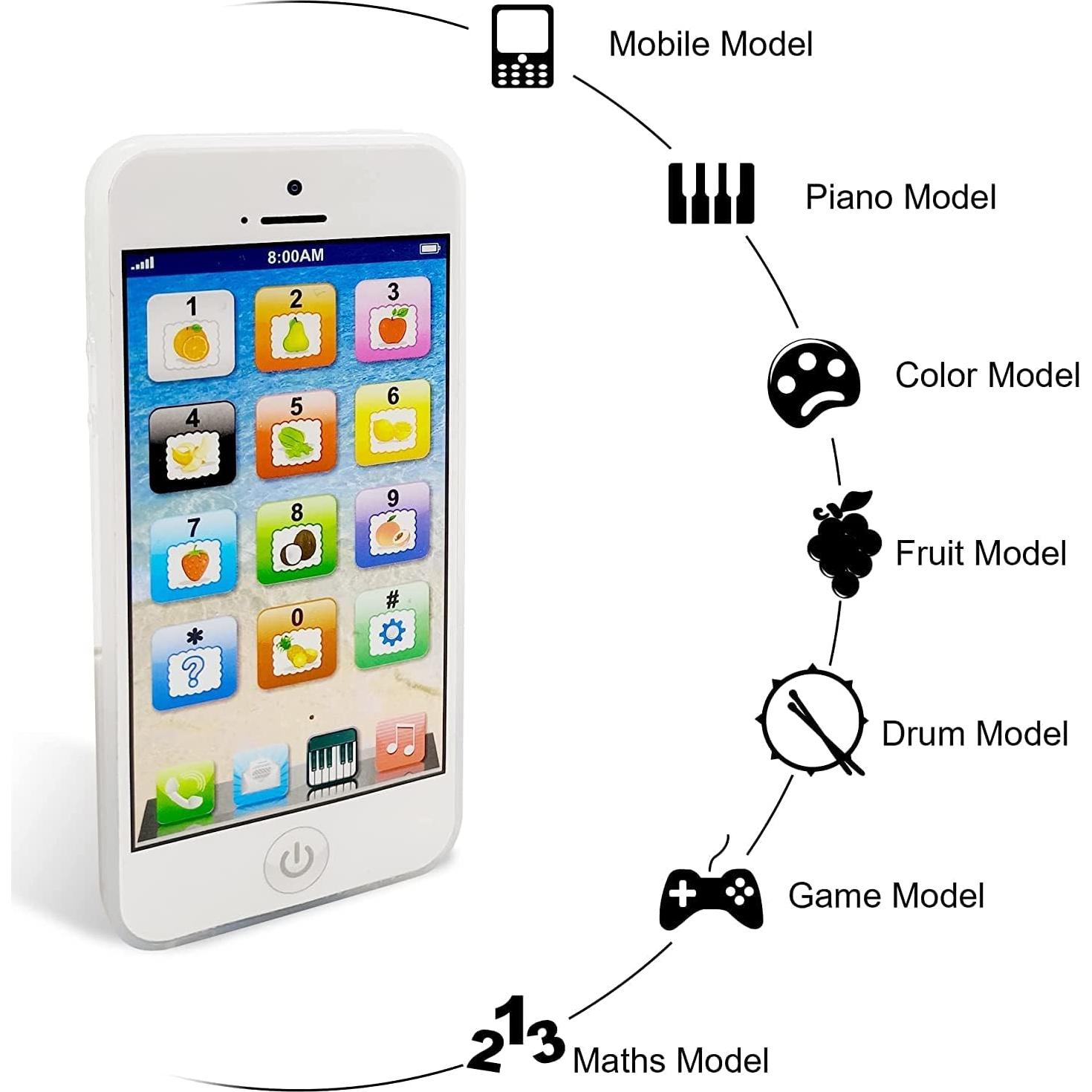 Teléfono Juguete Interactivo Wolmund con 8 Funciones y Luces