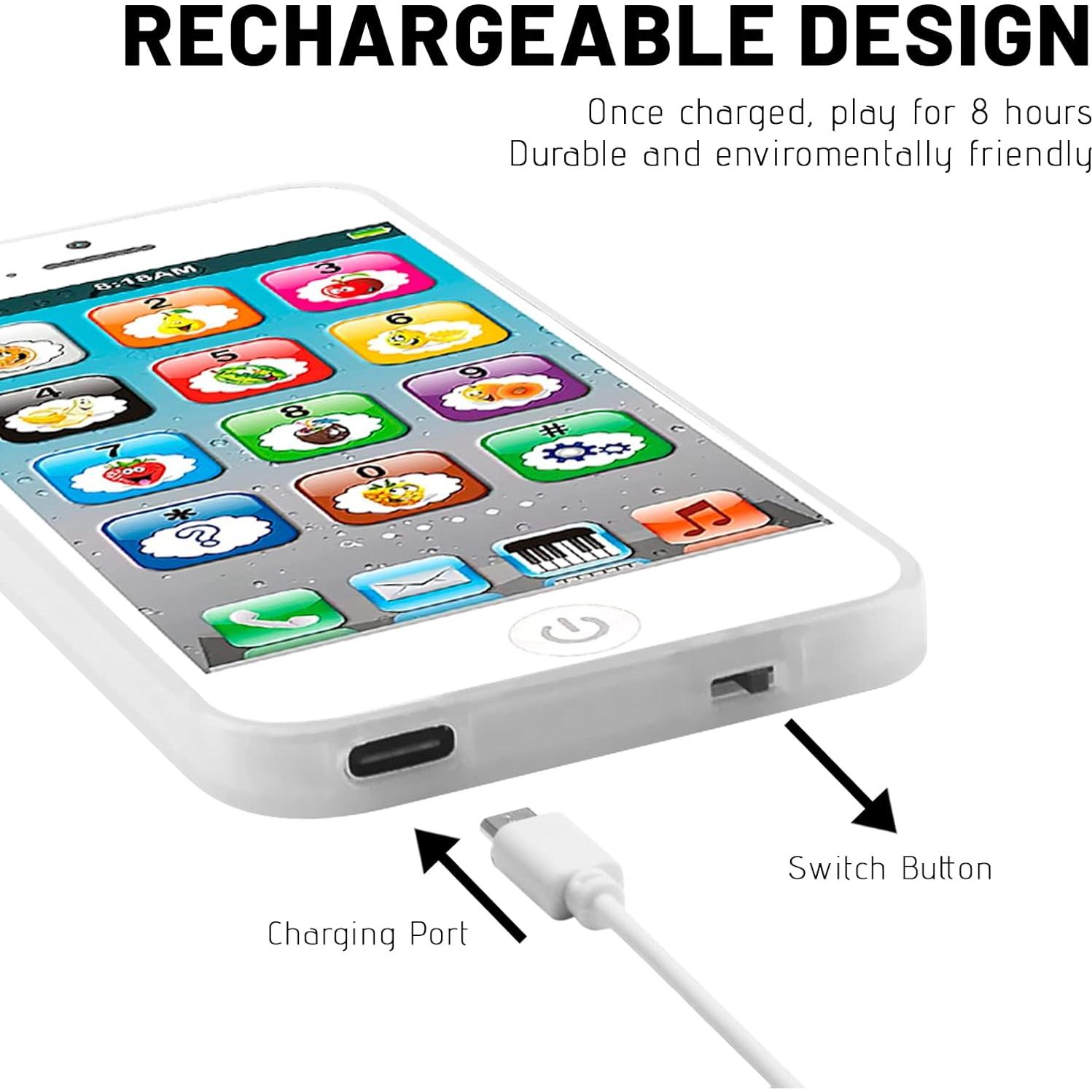 Teléfono Juguete Interactivo Wolmund con 8 Funciones y Luces