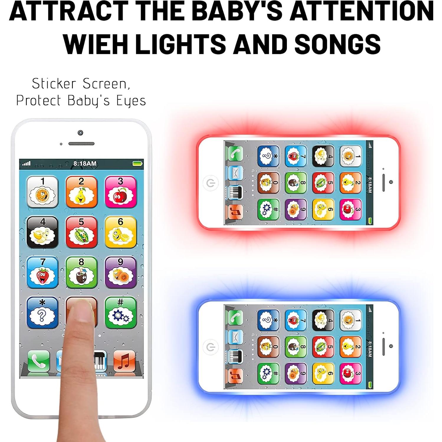 Teléfono Juguete Interactivo Wolmund con 8 Funciones y Luces