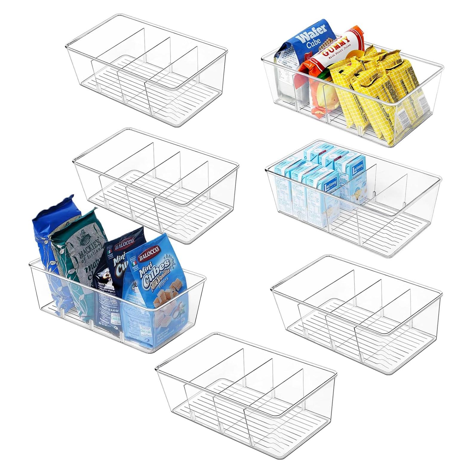 Organizador de despensa Wilfox 7PCS transparente con divisores