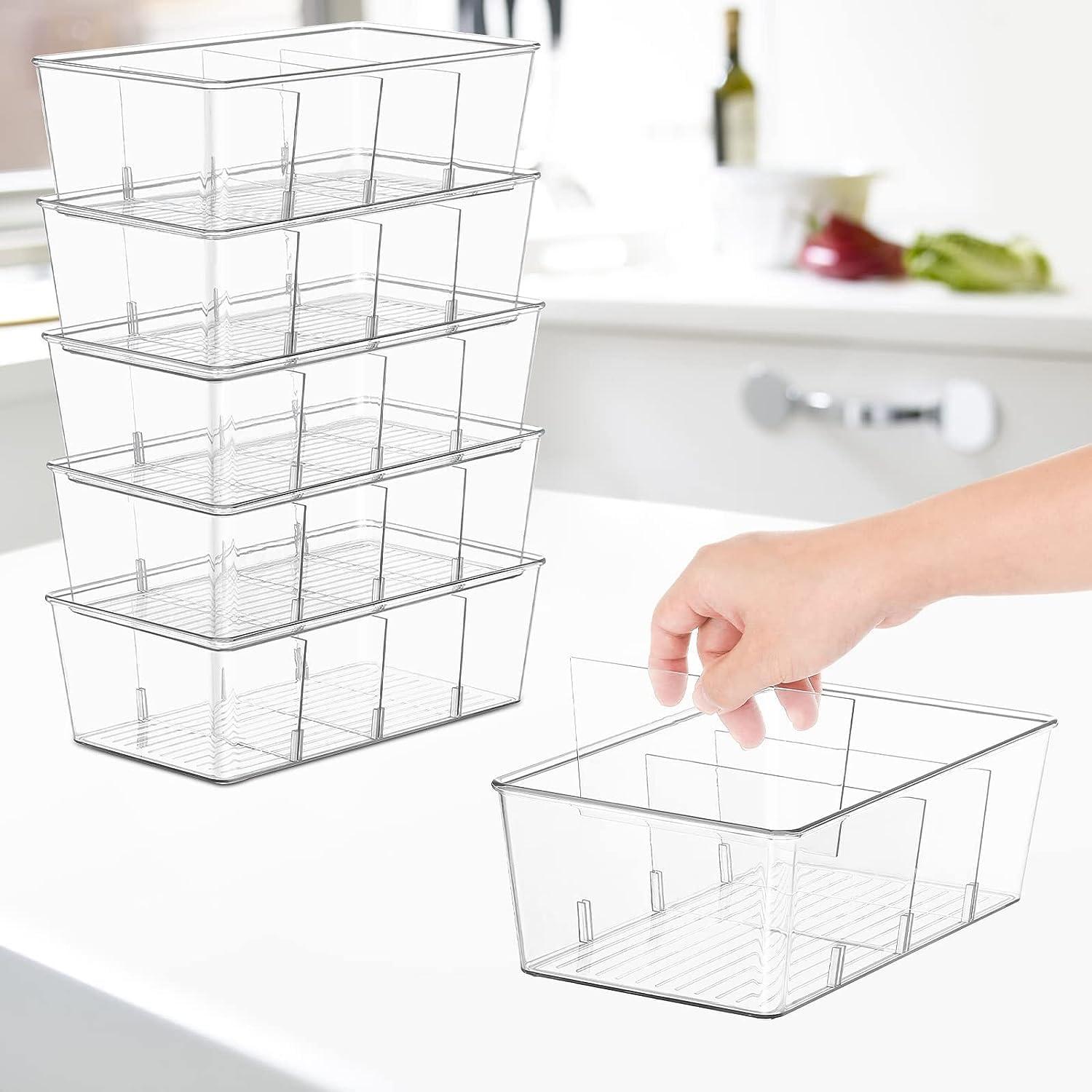 Organizador de despensa Wilfox 7PCS transparente con divisores