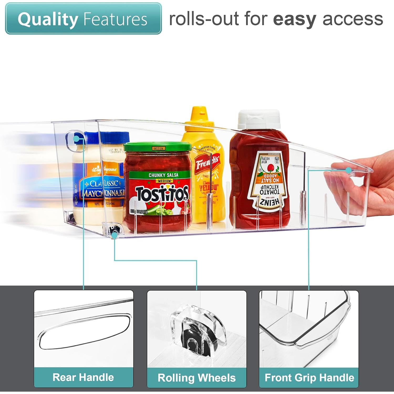 Organizador de Nevera Sorbus con Ruedas - 3 Piezas