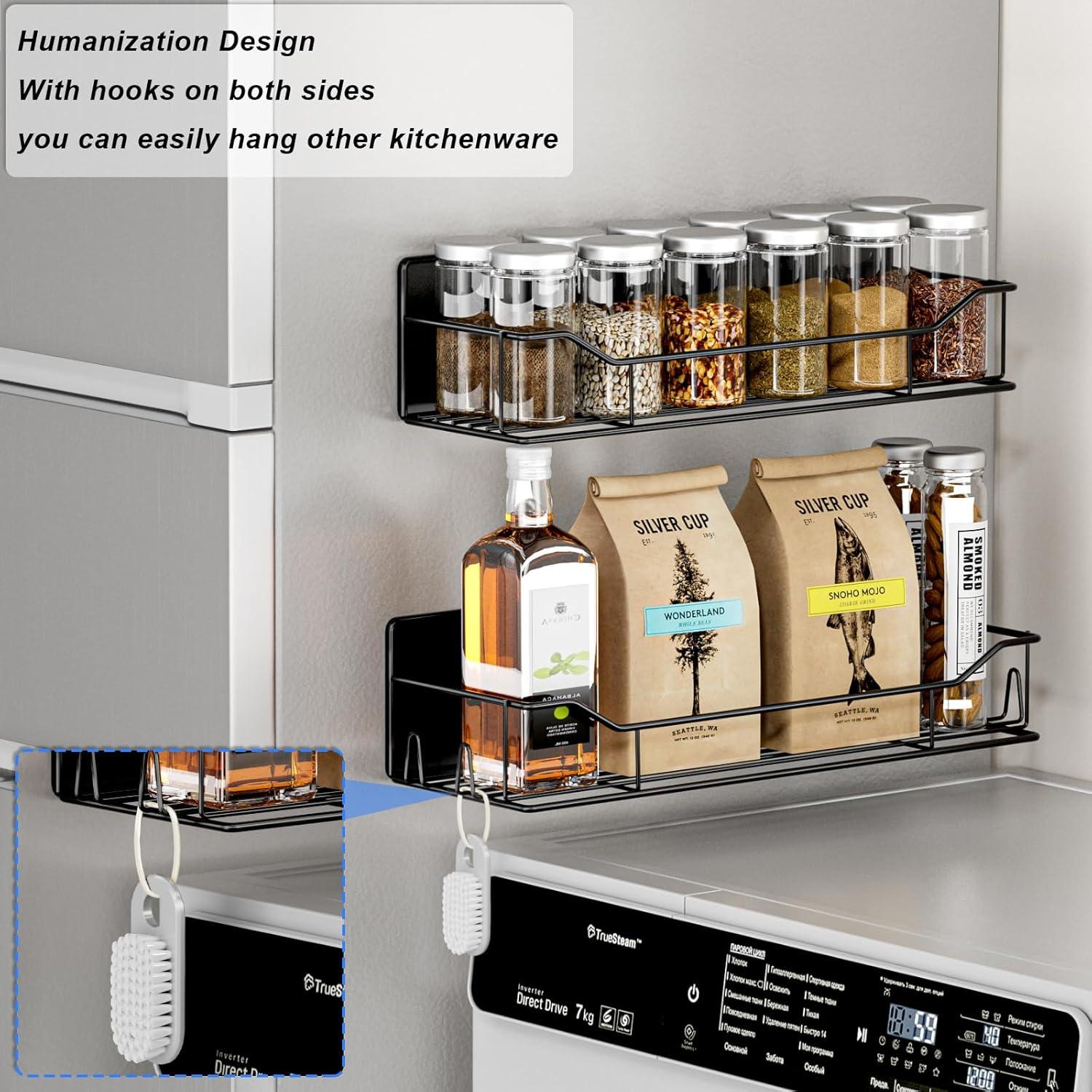 Estante Magnético IYEBAU para Especias - 8 Piezas Negro