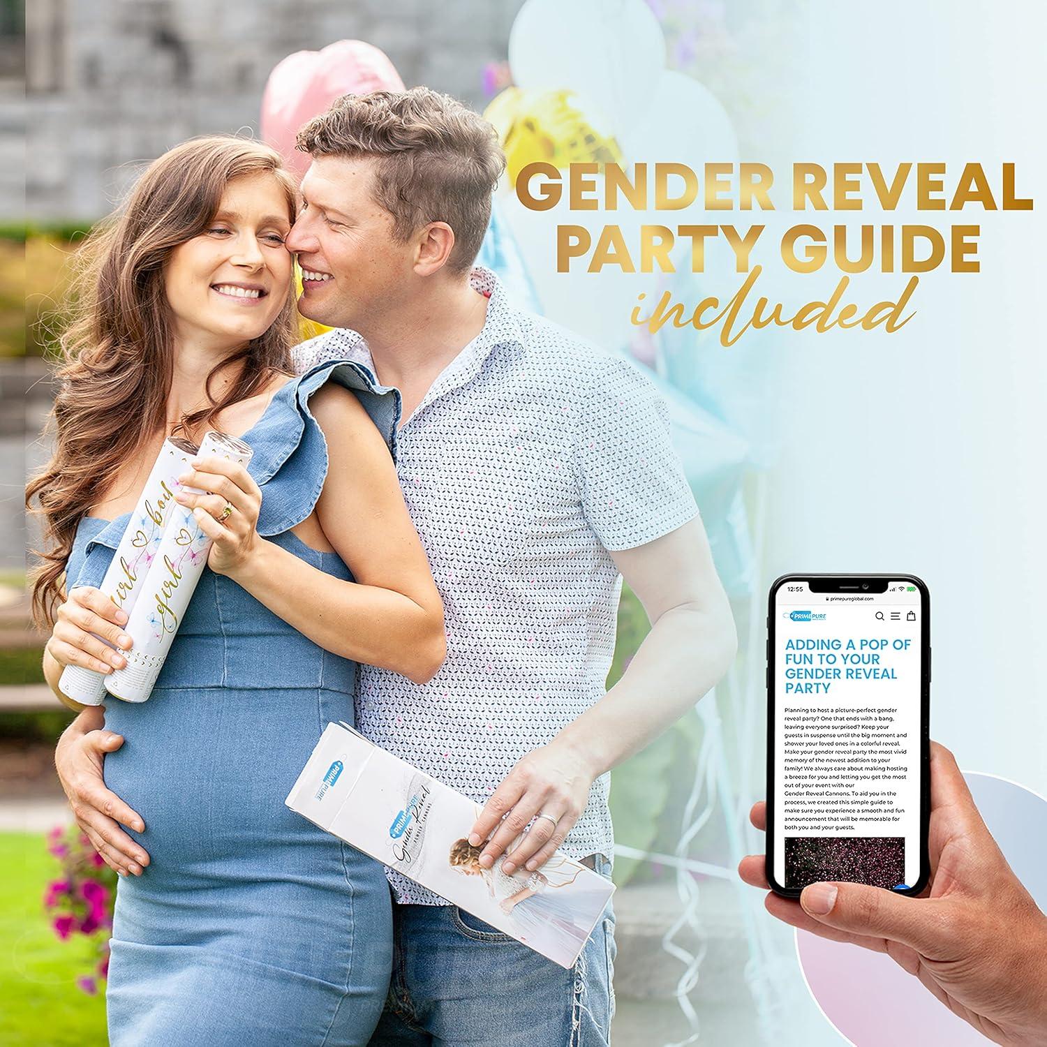 Cañones de Confeti Revelación de Género PrimePure - Rosa