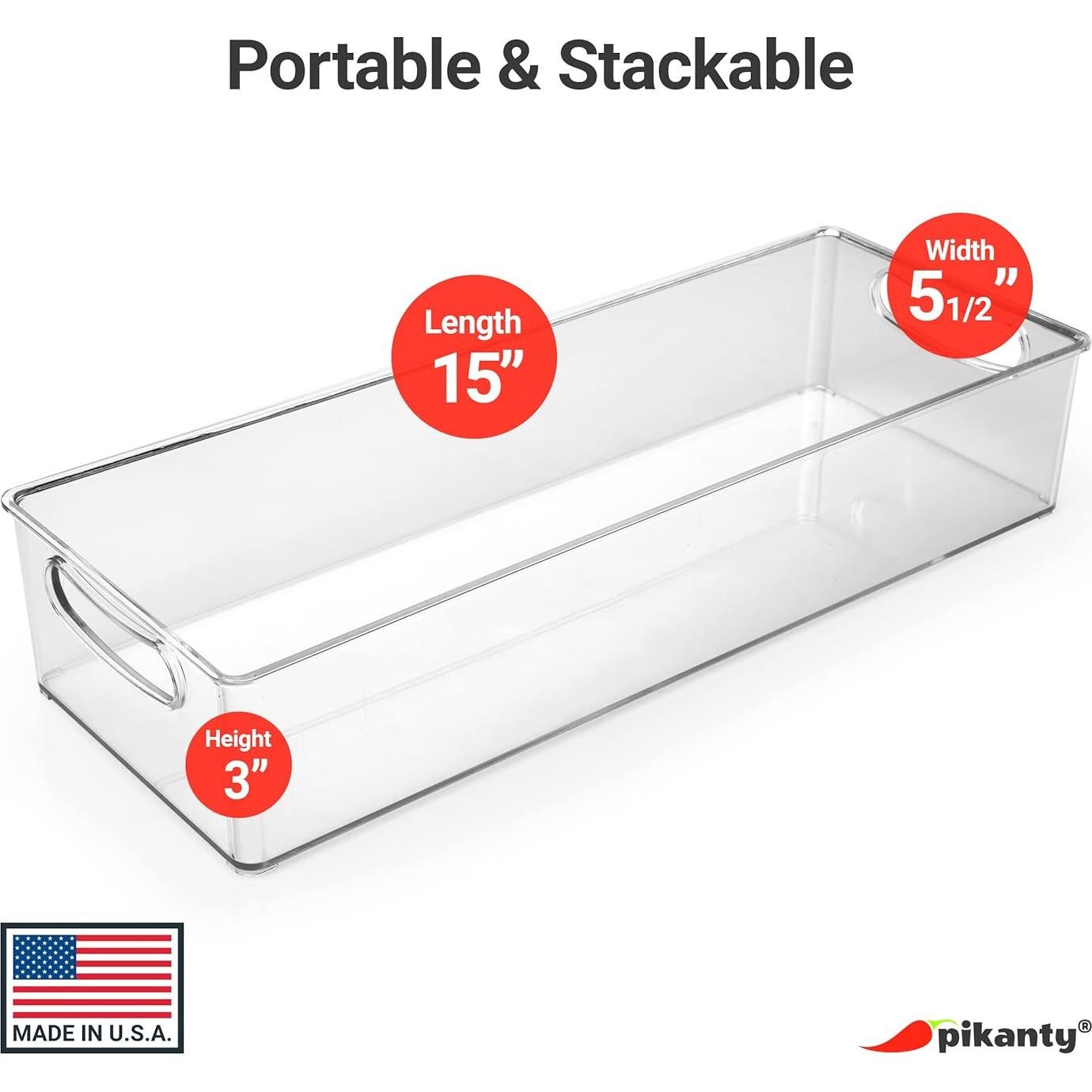 Bin Organizador de Refrigerador Pikanty 38x14 cm Transparente