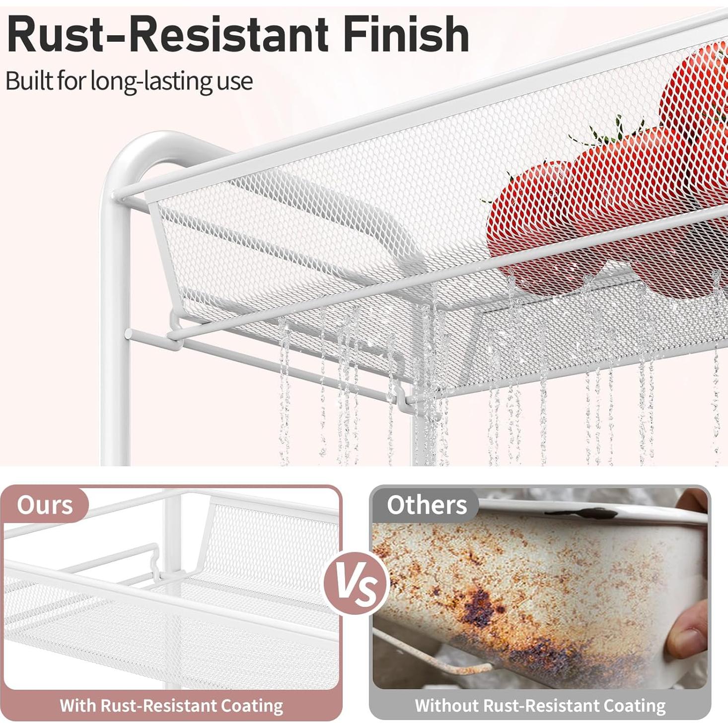 Carro Rodante de Almacenamiento TOOLF 4 Niveles Blanco