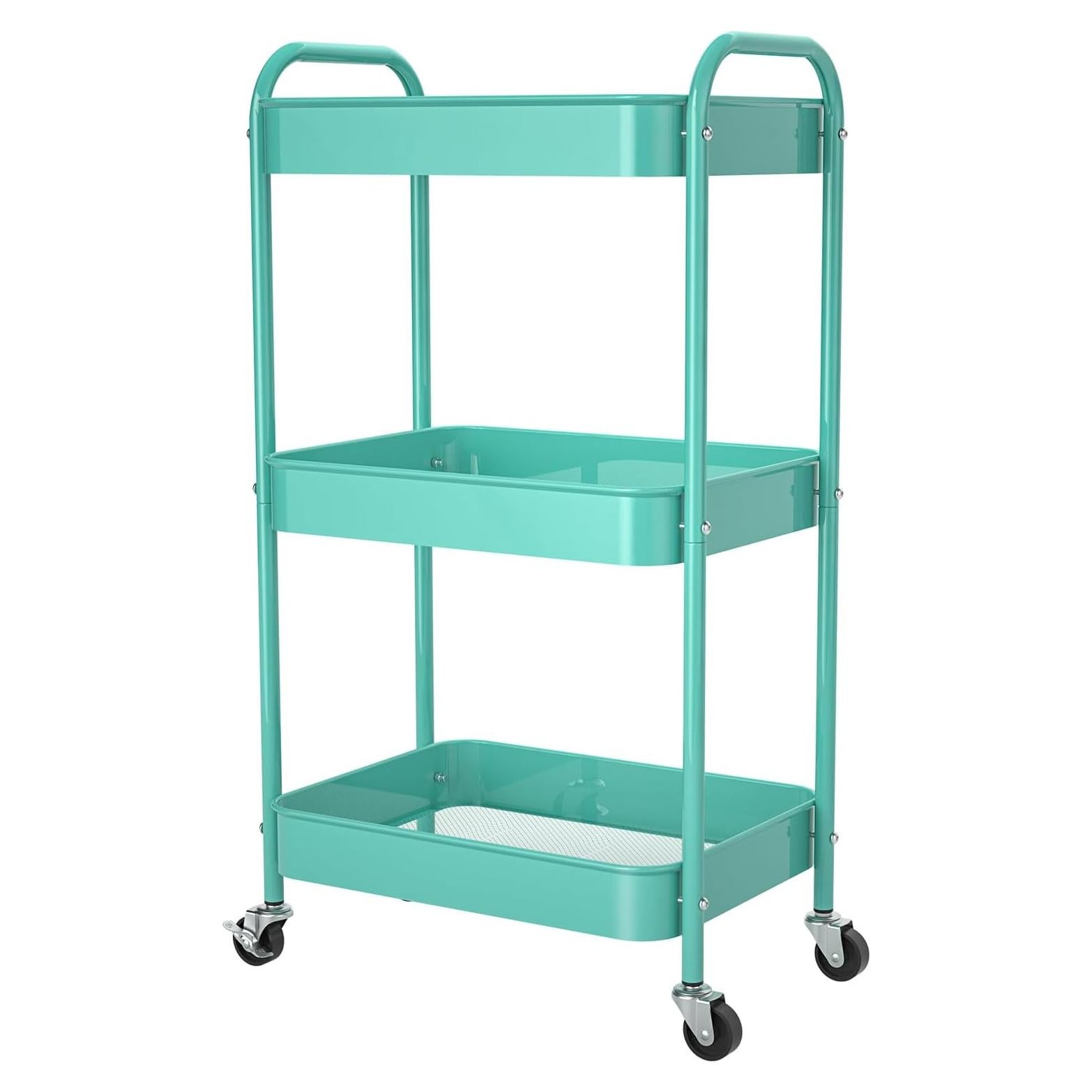 Carro de Almacenamiento Metálico PNVXNUS 3 Niveles Azul