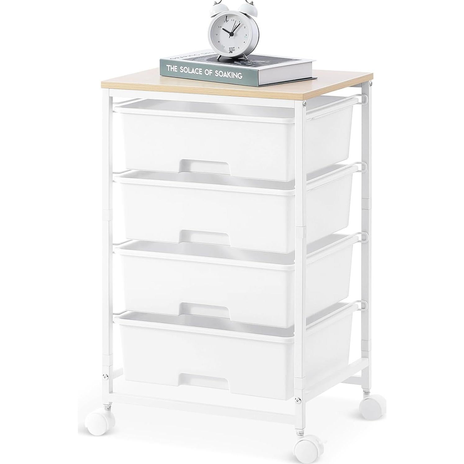 Carro de Almacenamiento Rodante SYKIARIOL 4 Cajones Blanco