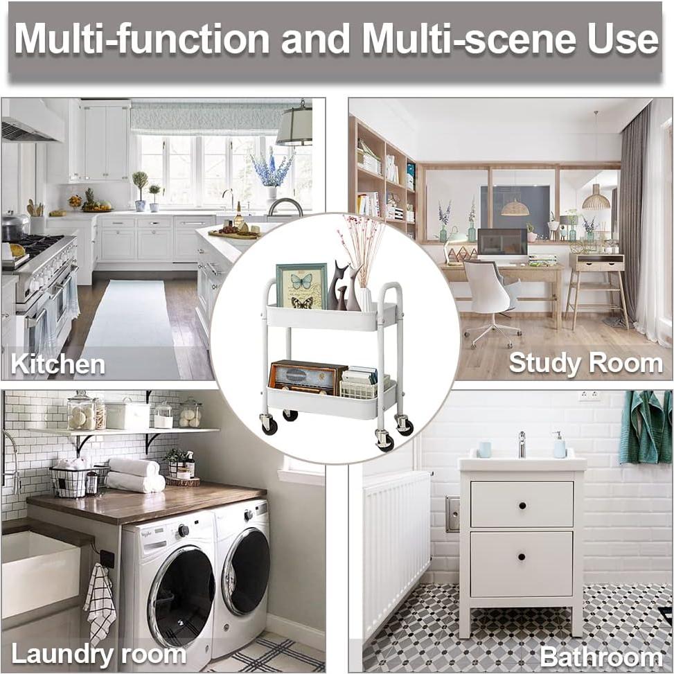 Carro Rodante de Almacenamiento 2 Niveles Melody House Blanco