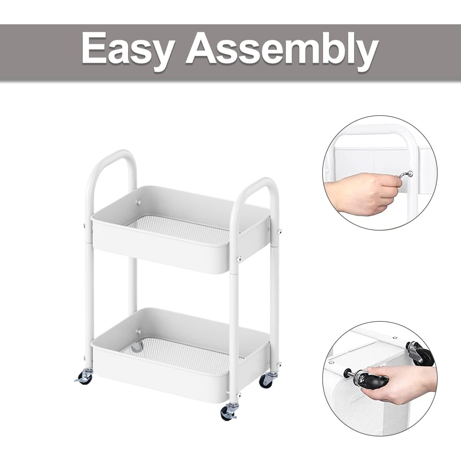 Carro Rodante de Almacenamiento 2 Niveles Melody House Blanco