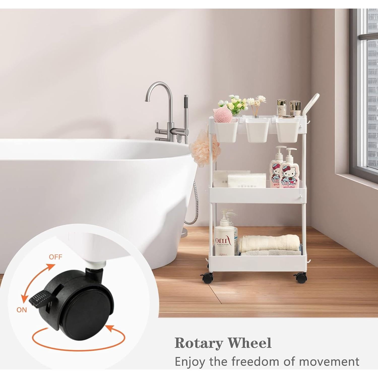 Carro de Almacenamiento danpinera 3 Niveles Blanco