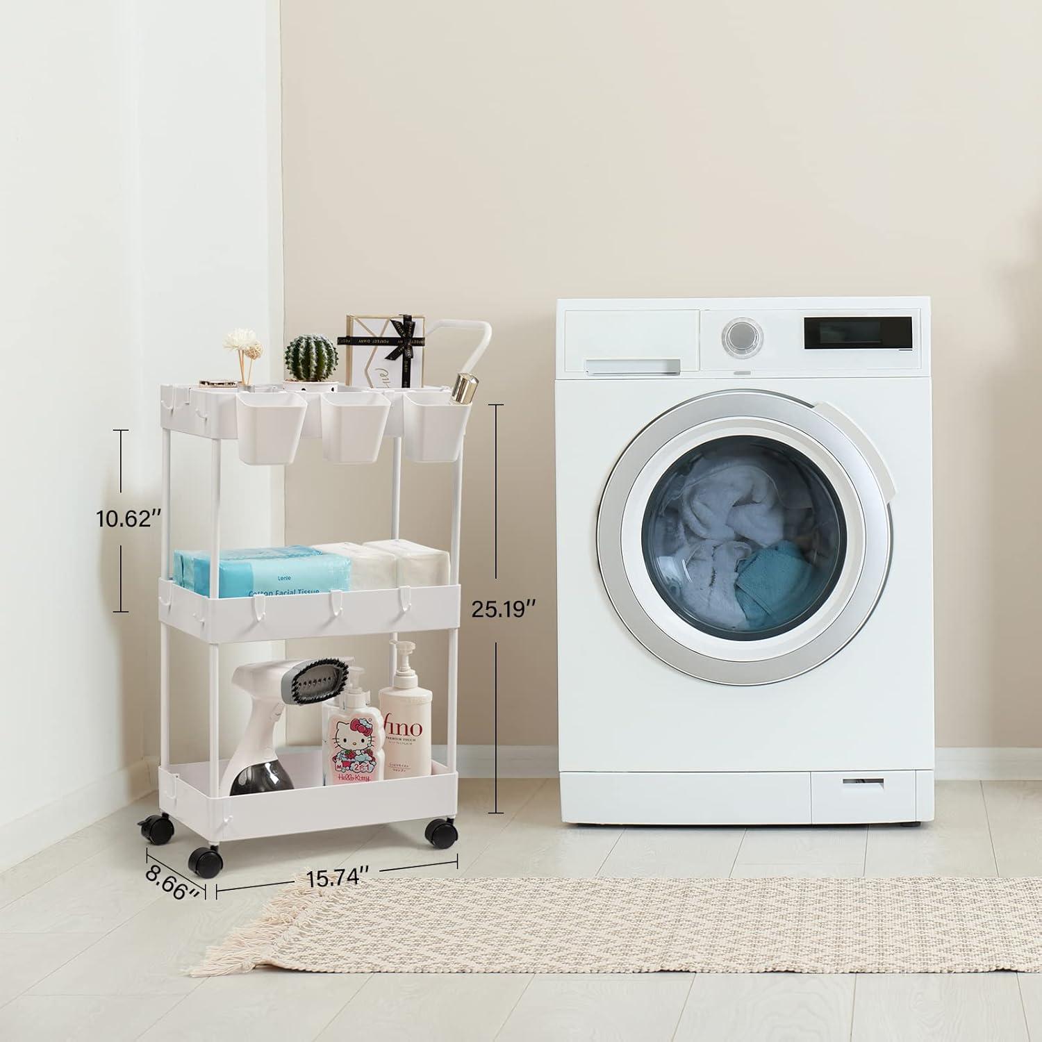 Carro de Almacenamiento danpinera 3 Niveles Blanco