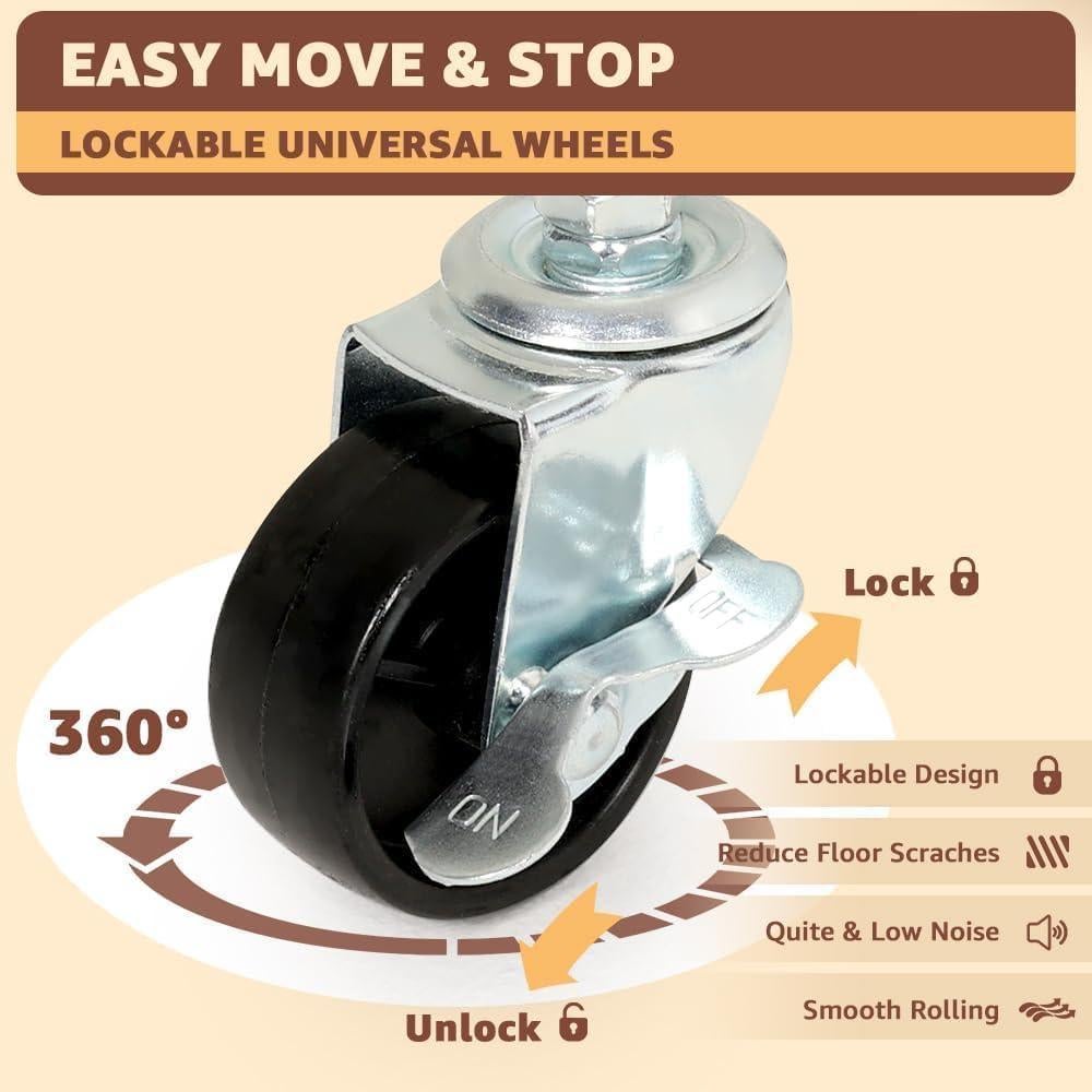 Carro Rodante de 3 Niveles HIDODO Blanco con Cajón y Ruedas