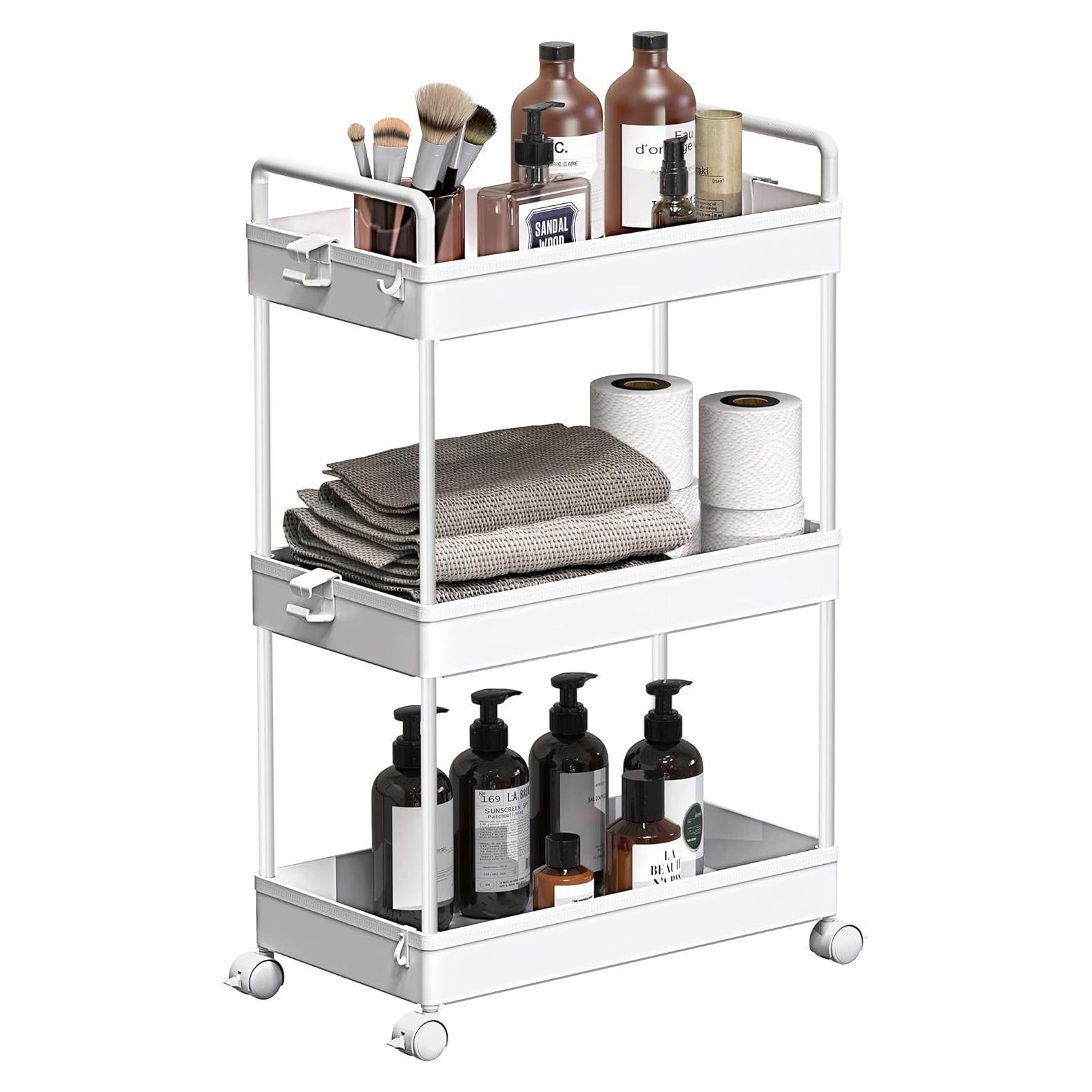 Carro de Almacenamiento Rodante 3 Niveles SOLEJAZZ Blanco