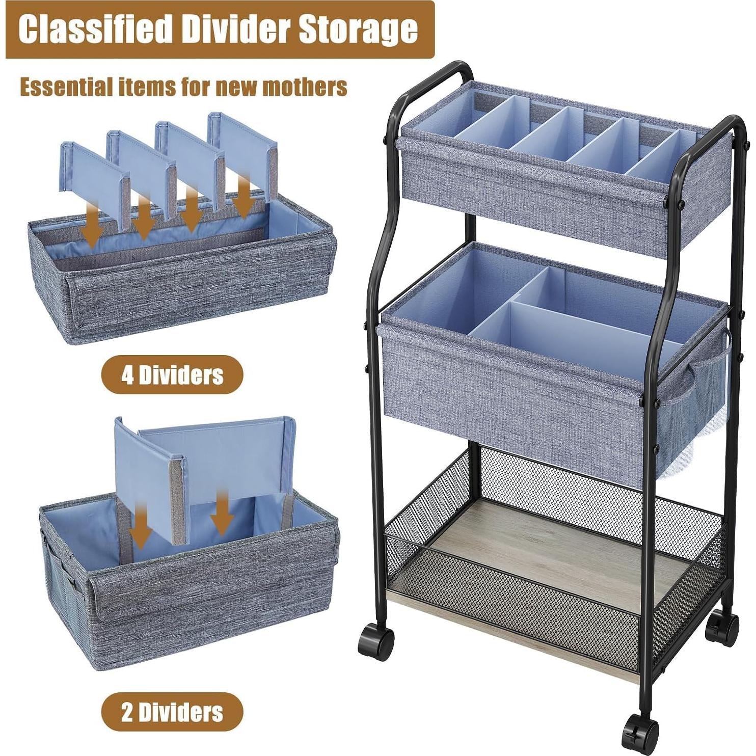 Carro de Almacenamiento para Pañales Cidaziya 3 Niveles