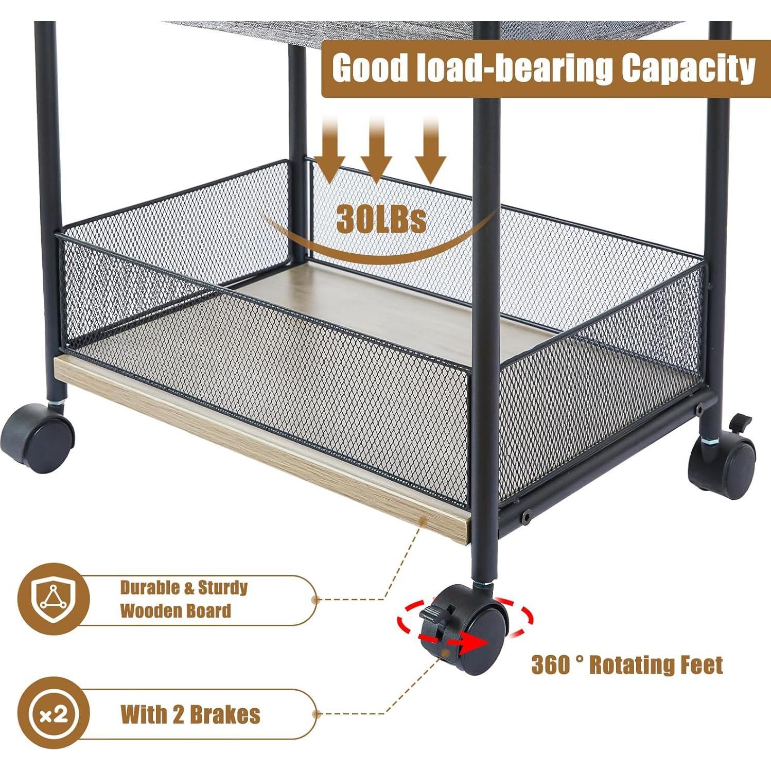 Carro de Almacenamiento para Pañales Cidaziya 3 Niveles