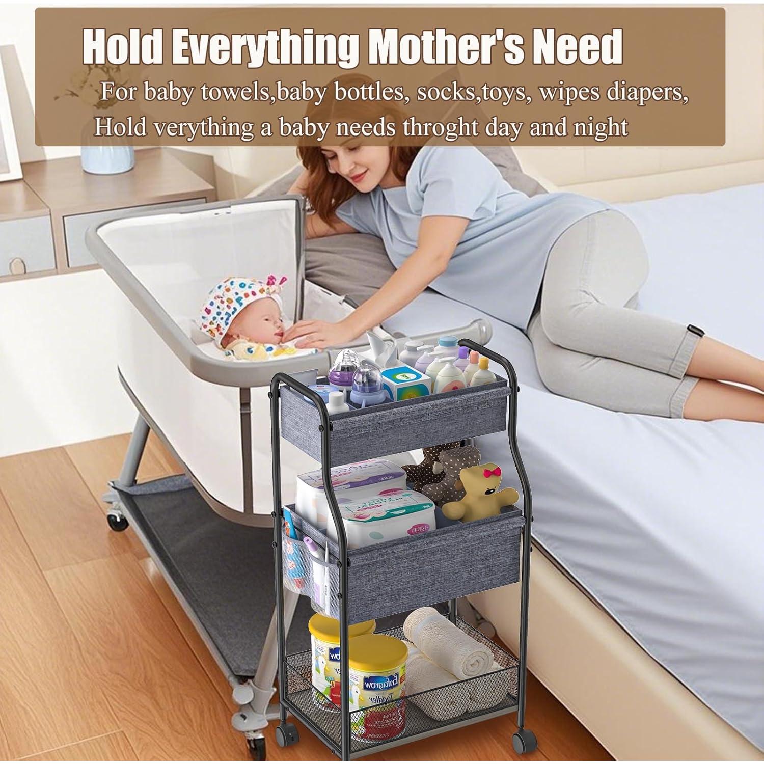 Carro de Almacenamiento para Pañales Cidaziya 3 Niveles