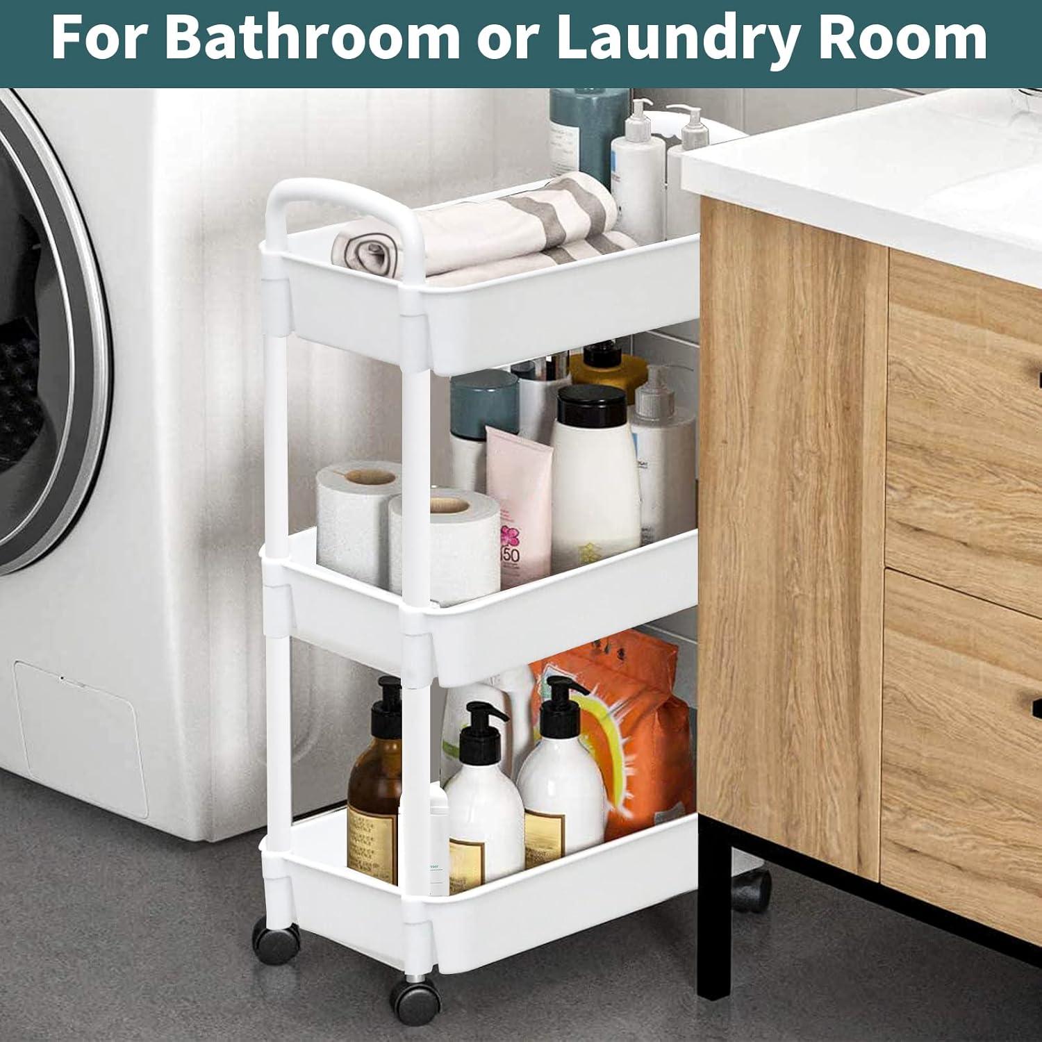 Carro Rodante de 3 Niveles EZ COZY Blanco, Organizador Multifuncional