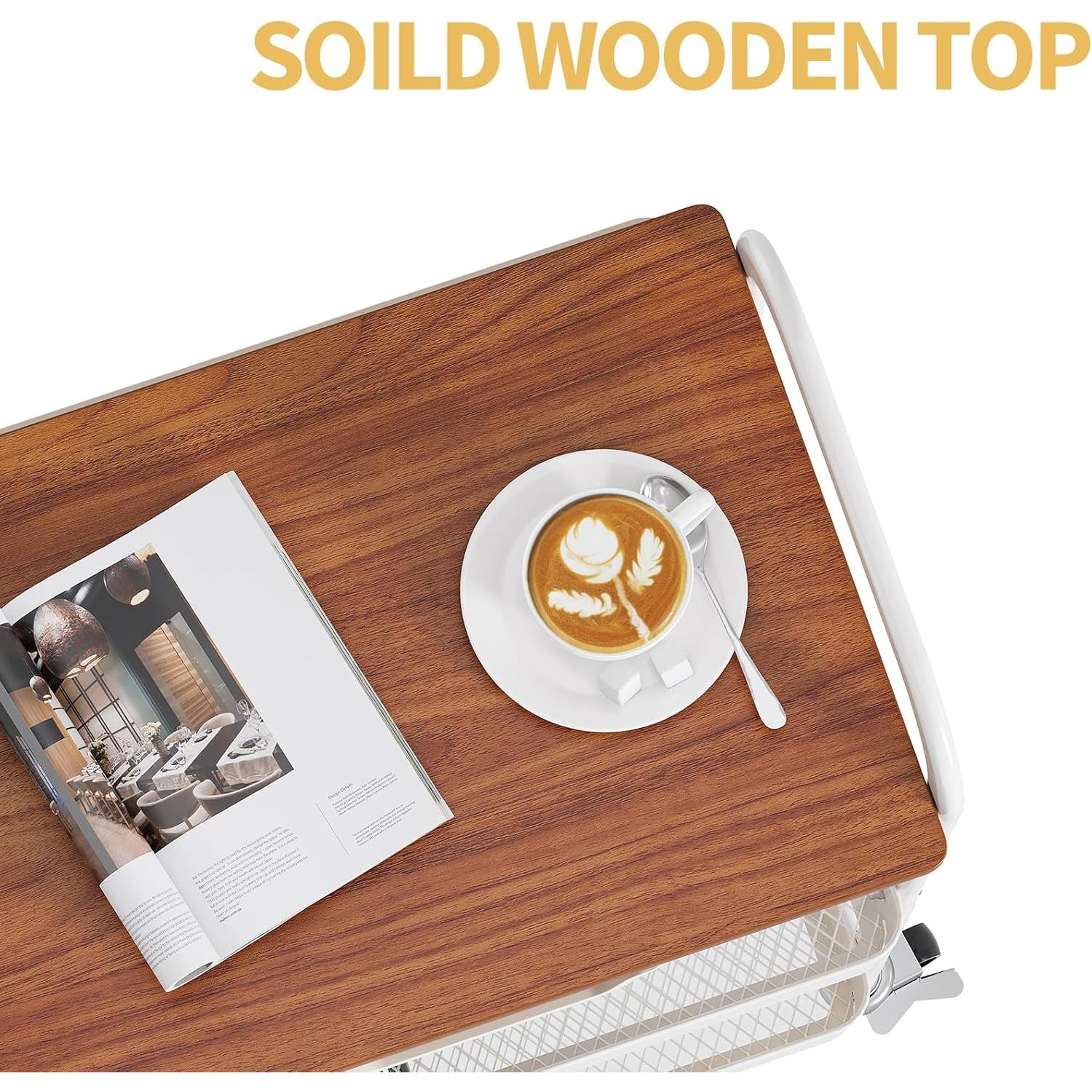 Carro de Utilidad Metálico TOOLF 3 Niveles Blanco con Cajón