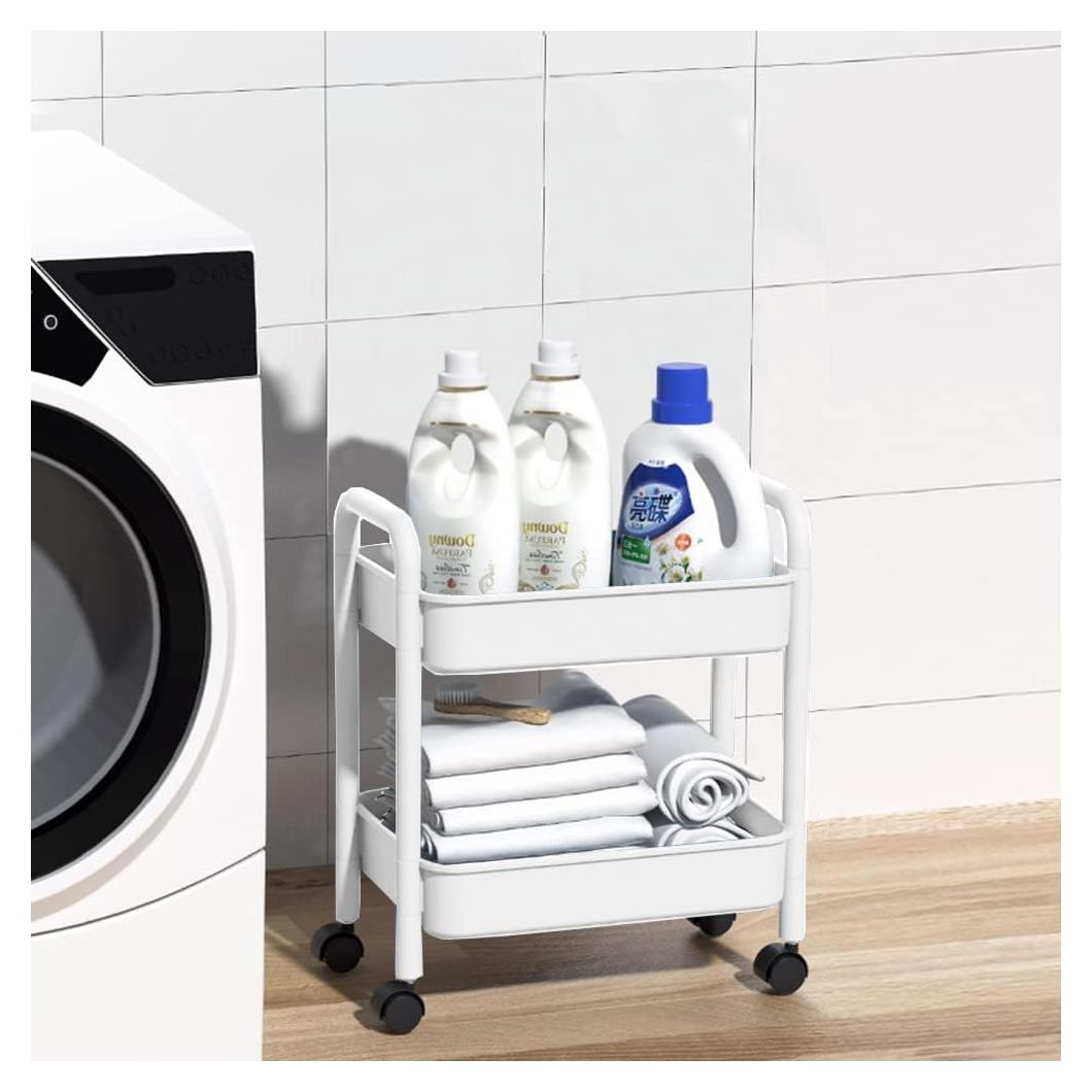 Carro de Almacenamiento Rodante 2 Niveles Melody House Blanco