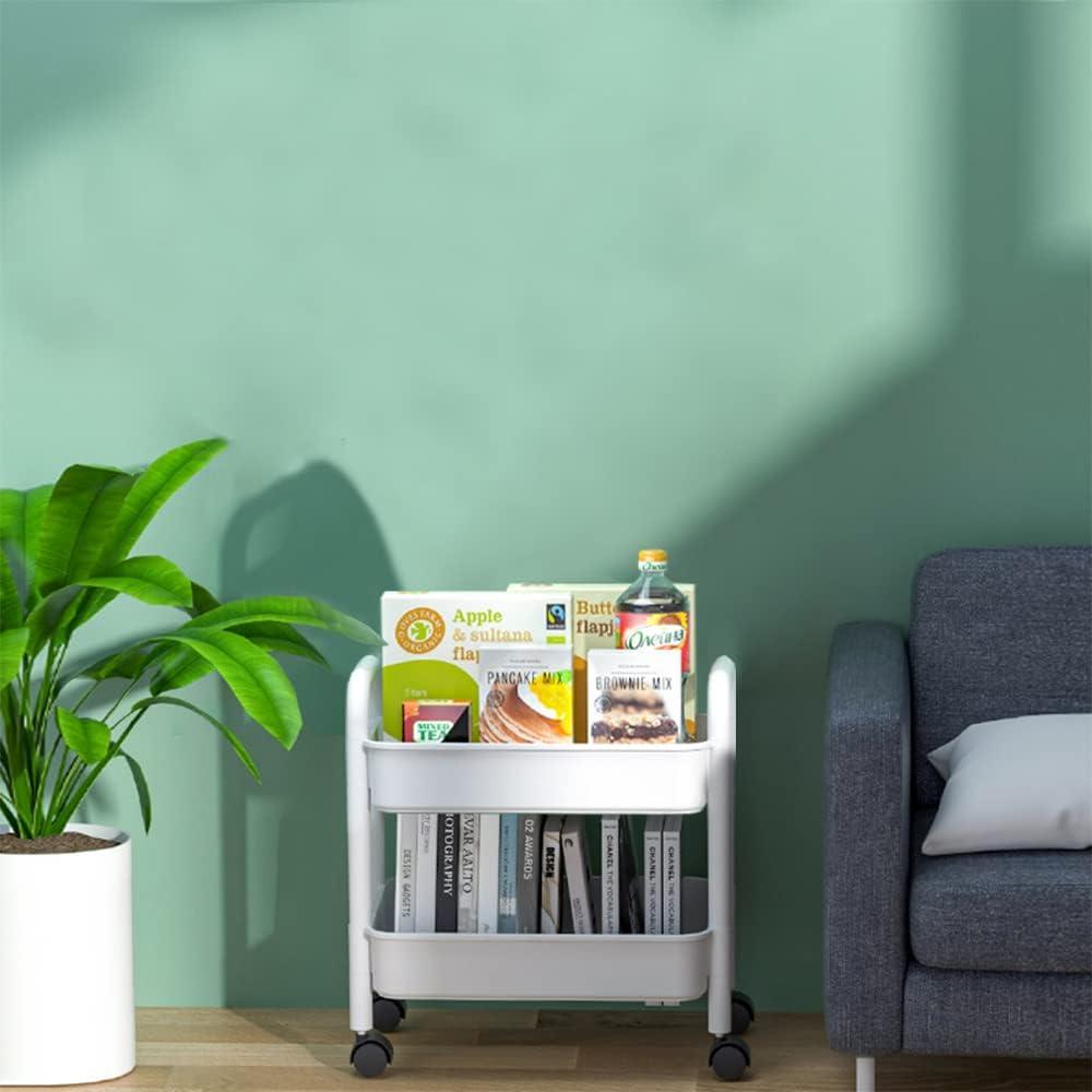 Carro de Almacenamiento Rodante 2 Niveles Melody House Blanco