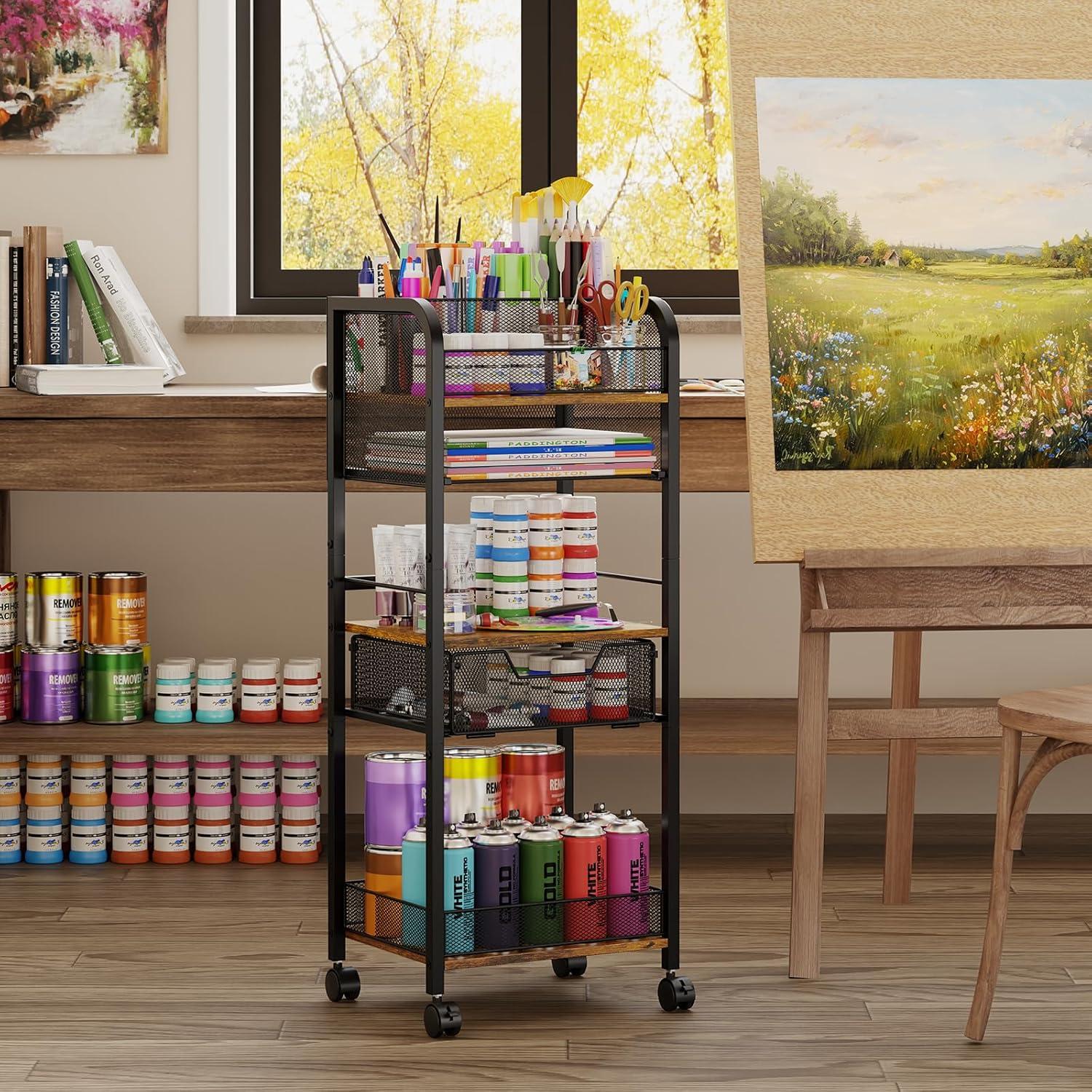 Carro de Almacenamiento Metálico Simple Serenity 5 Niveles