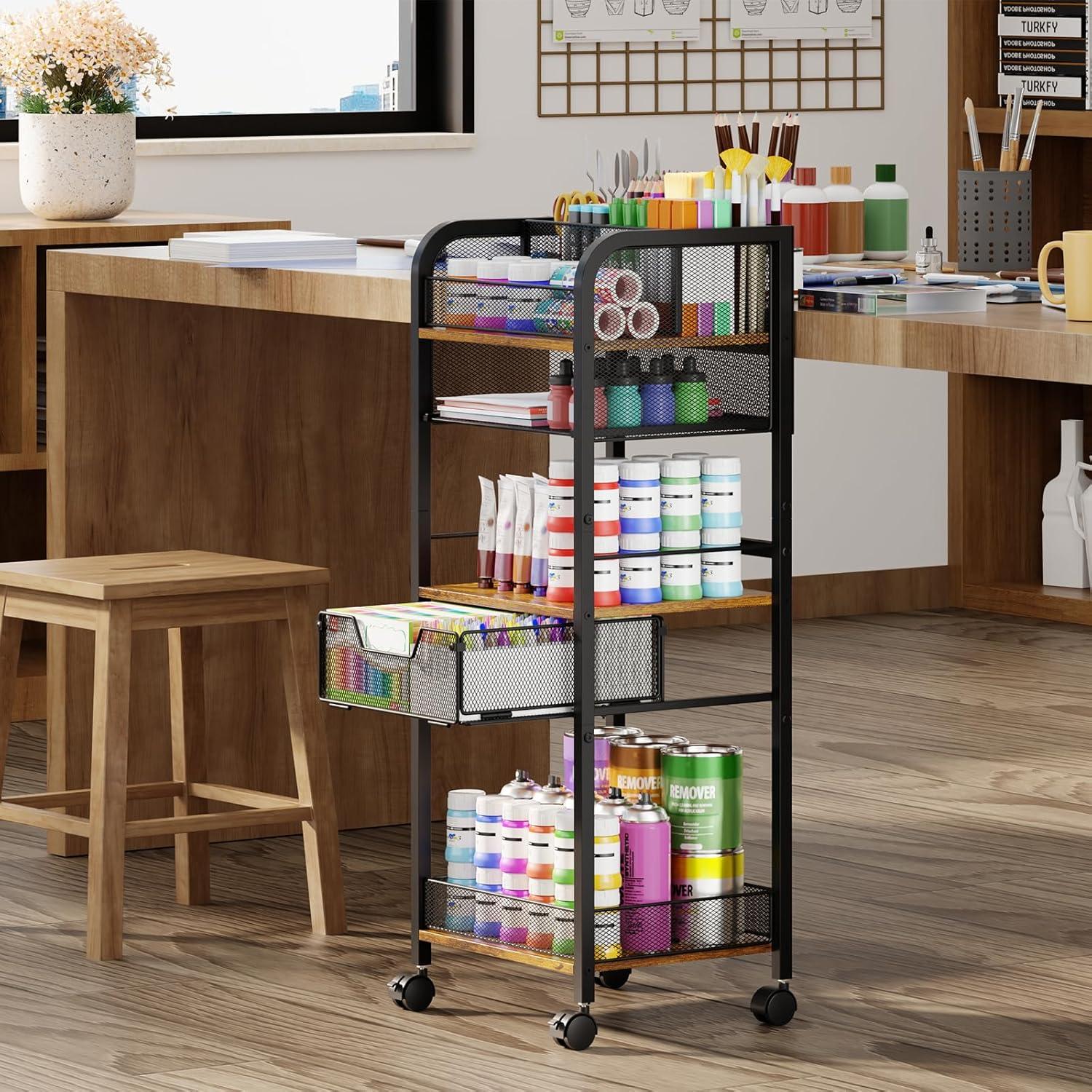 Carro de Almacenamiento Metálico Simple Serenity 5 Niveles