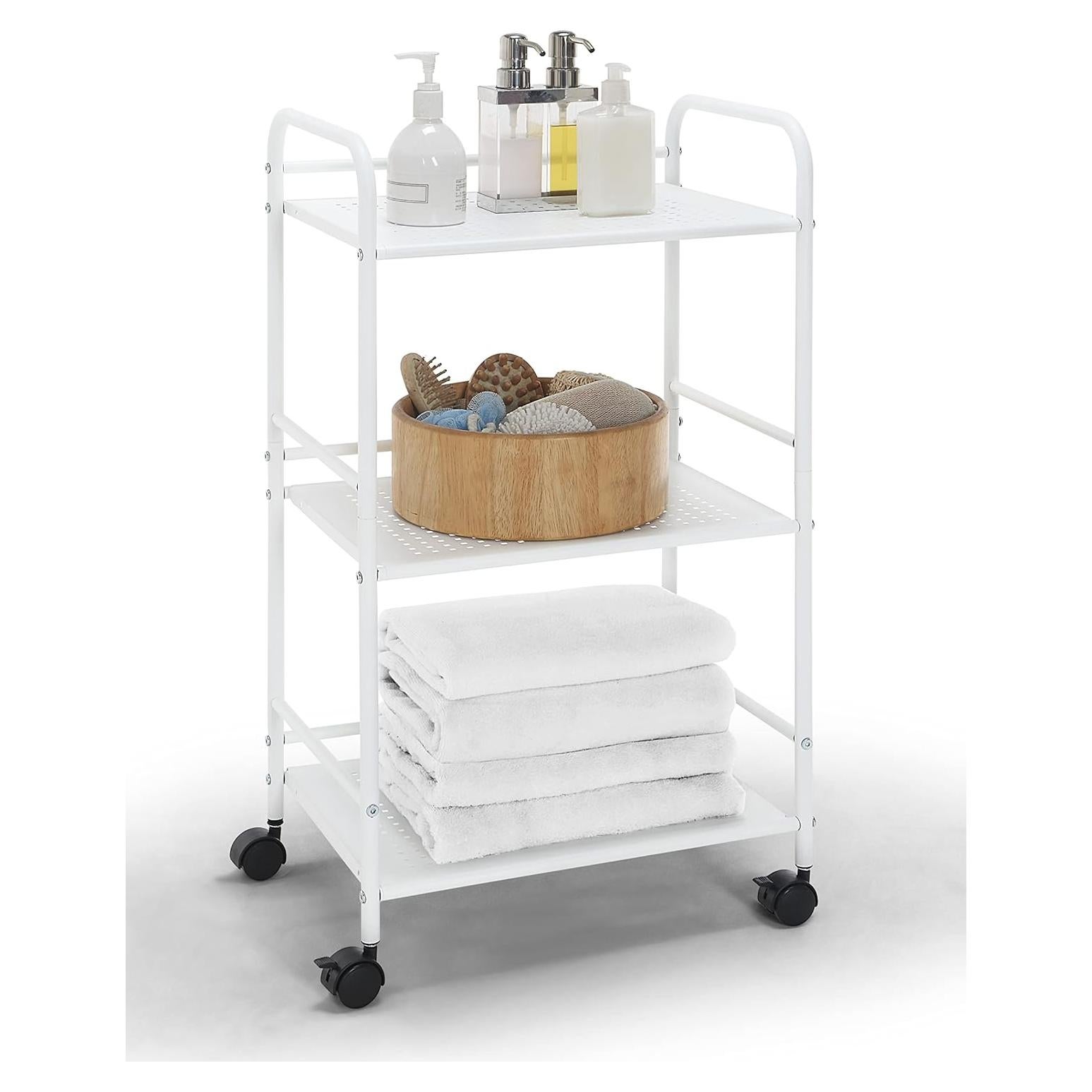 Carro de Almacenamiento Rodante SunnyPoint 3 Niveles Blanco