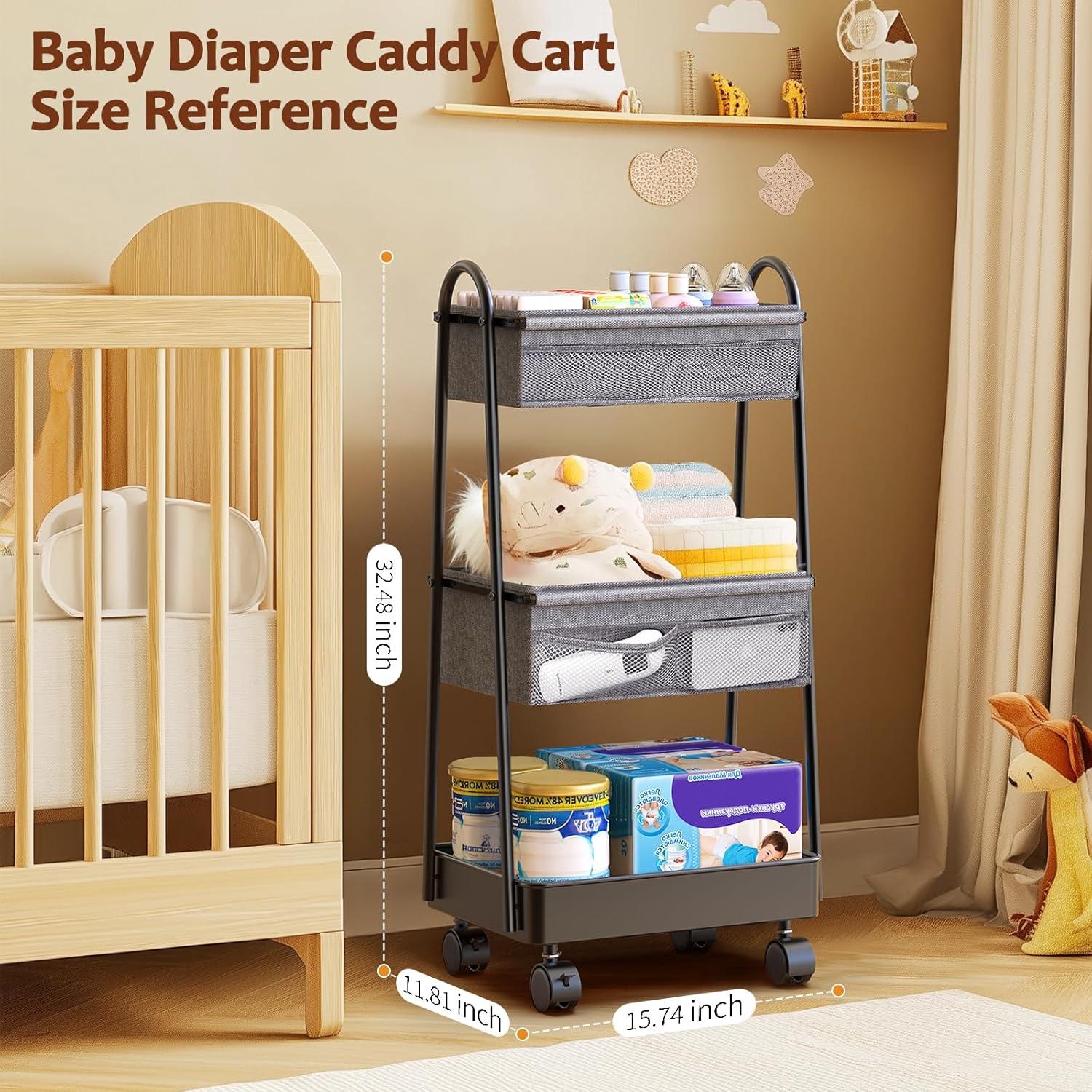 Carro Rodante Organizador de Pañales Modanais 3 Niveles