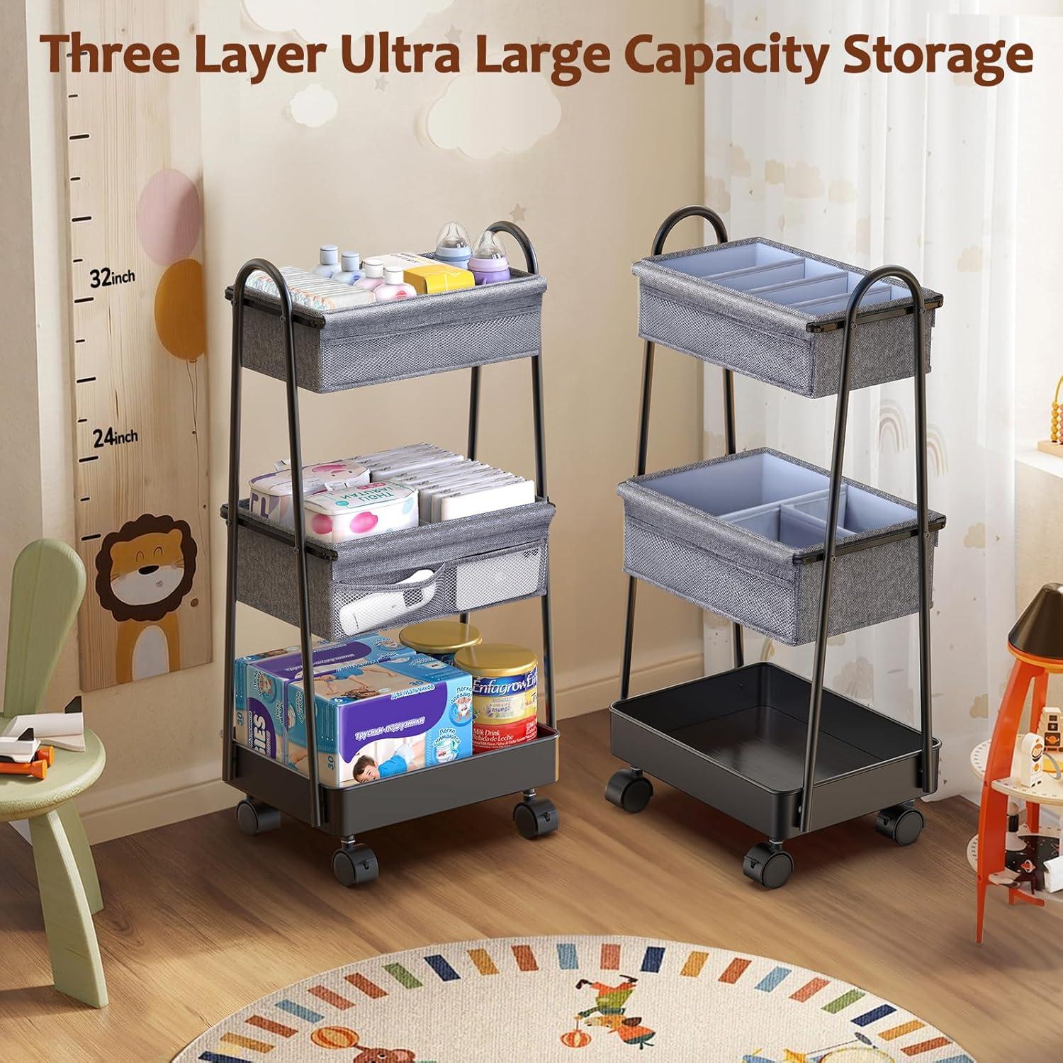 Carro Rodante Organizador de Pañales Modanais 3 Niveles