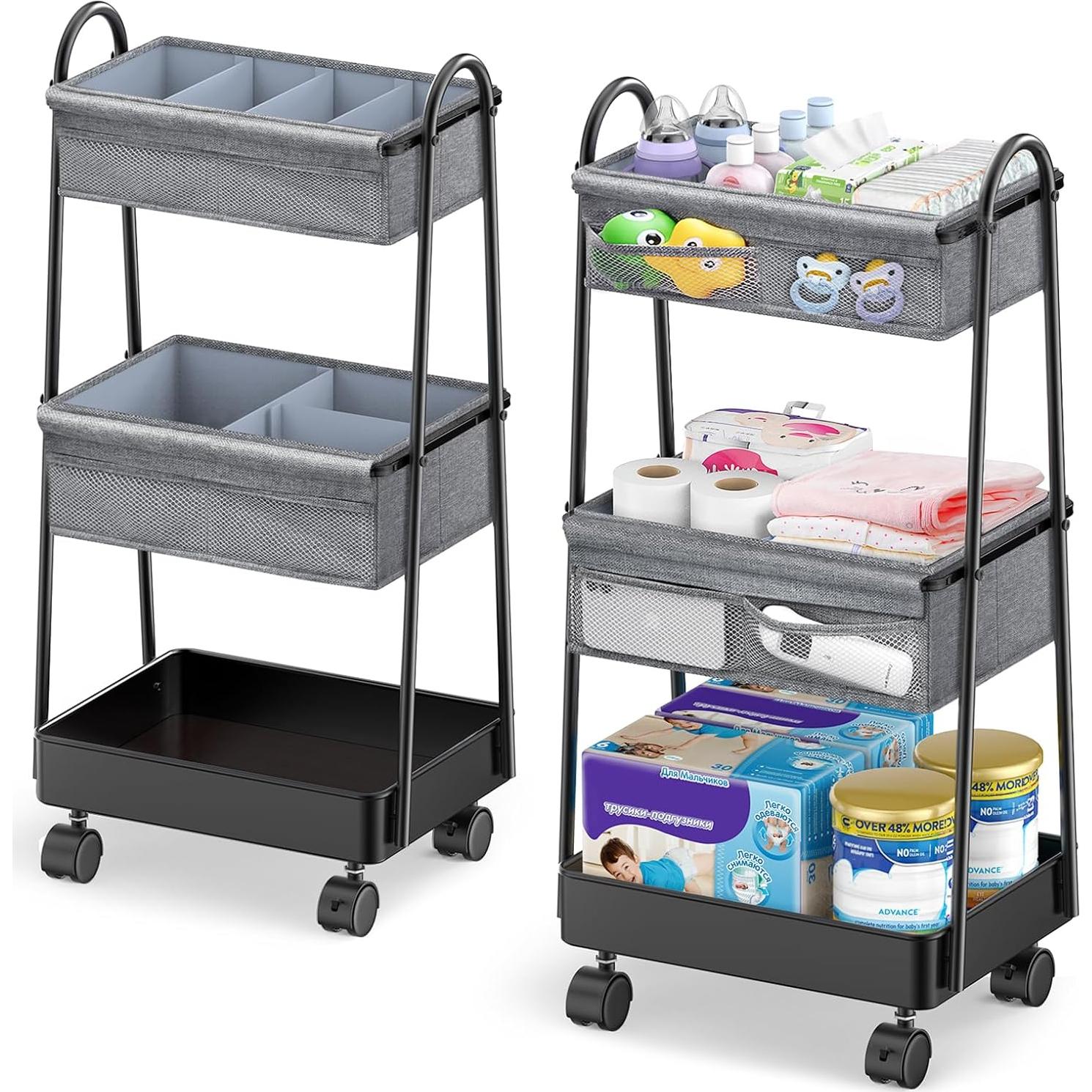 Carro Rodante Organizador de Pañales Modanais 3 Niveles