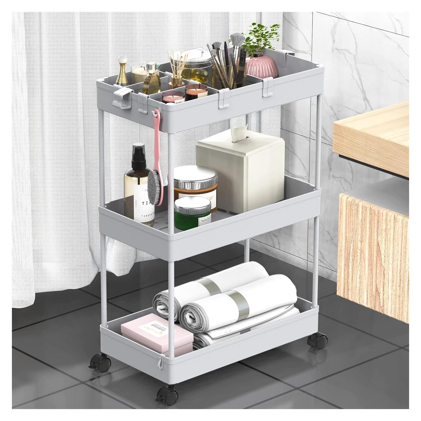 Carro Rodante 3 Niveles SPACELEAD Gris Almacenamiento