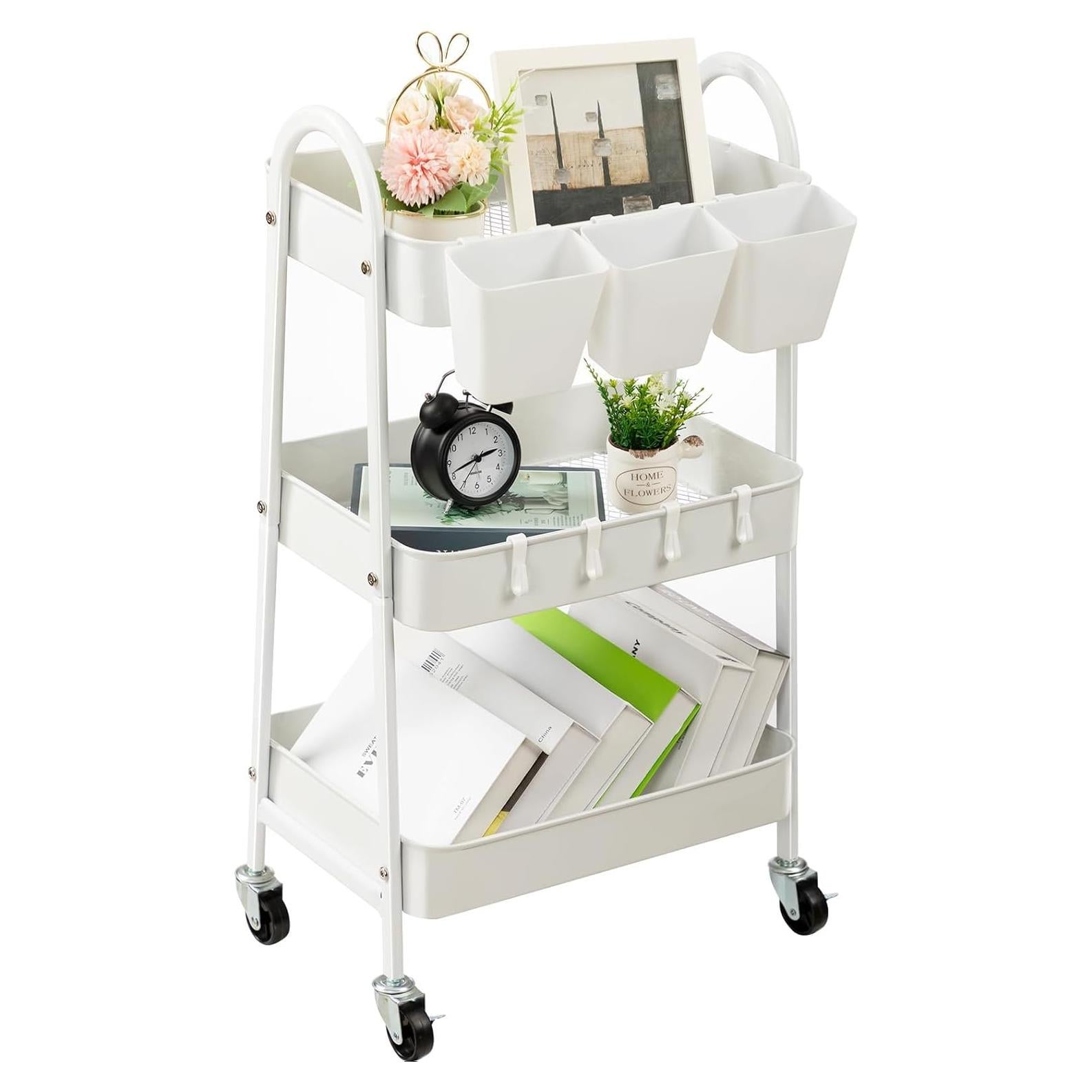 Carro rodante de 3 niveles Danpinera metálico blanco